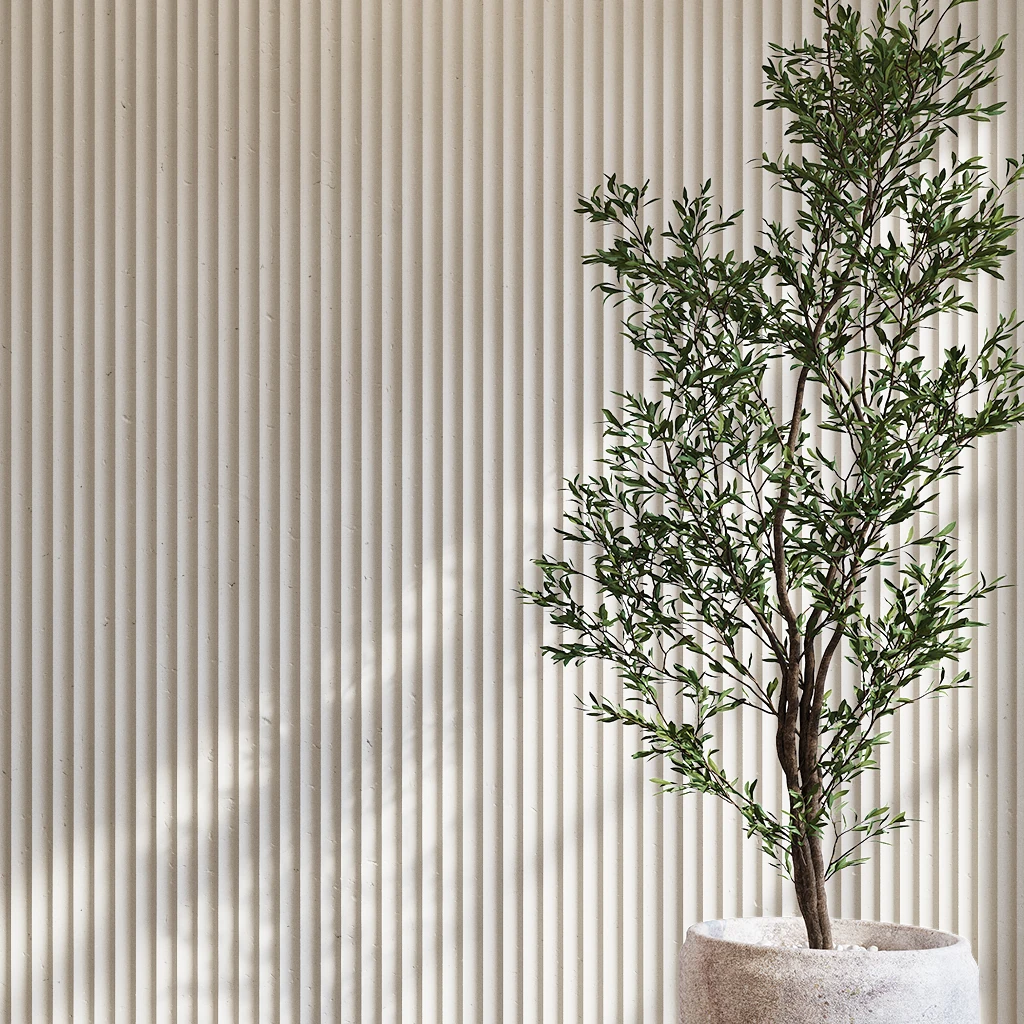 Visualisation de Limestone 24x96 Fluted Cladding Revêtement mural par Dekko Concrete
