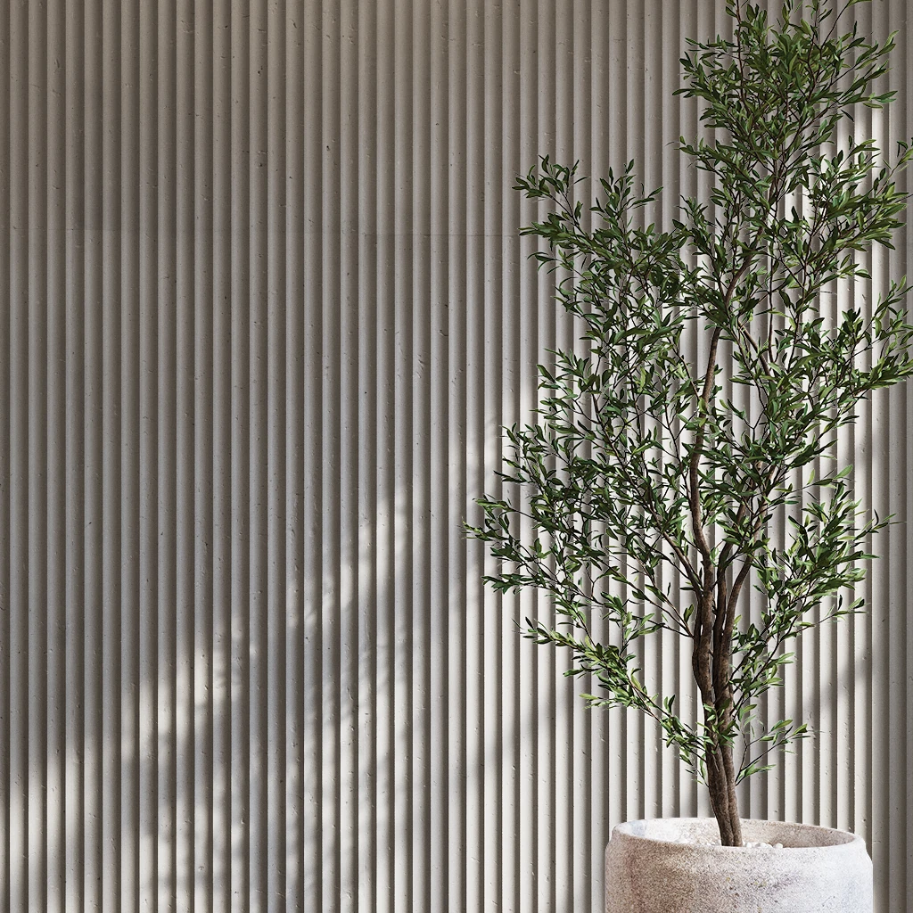 Sandstone 24x60 Fluted Cladding Wall Cladding visualization by Dekko Concrete