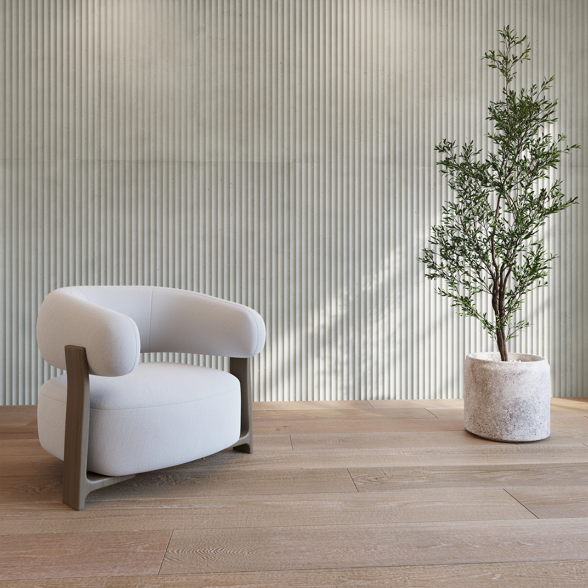 Visualisation de Ash 24x60 Fluted Cladding Revêtement mural par Dekko Concrete