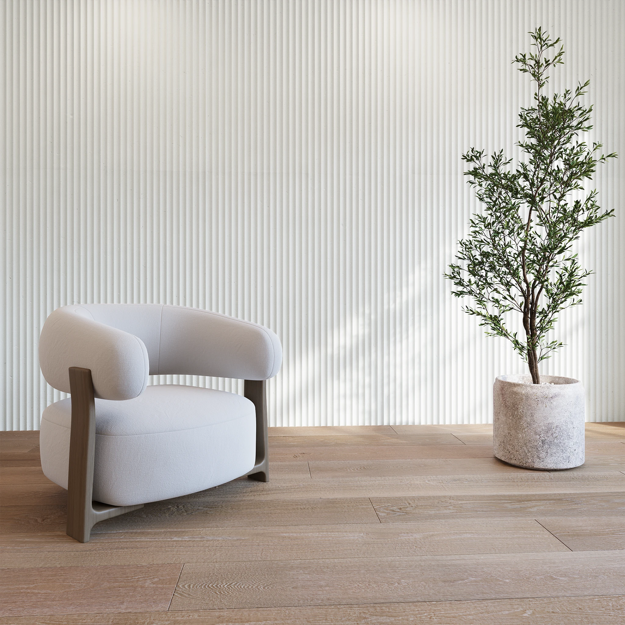 Natural 24x60 Fluted Cladding Wall Cladding visualization by Dekko Concrete