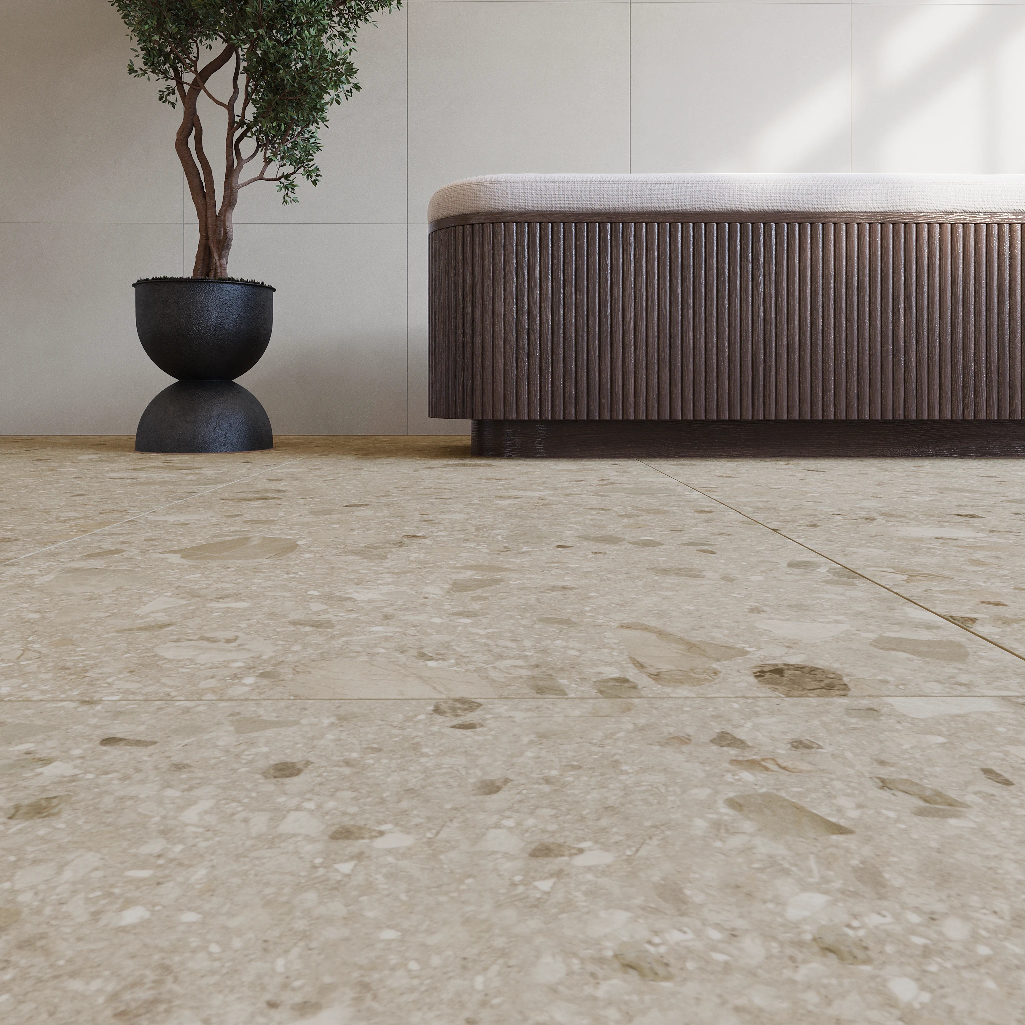 Lombarda Mix Sabbia 24x24 Porcelain Tile Indoor Flooring visualization by Ceragres