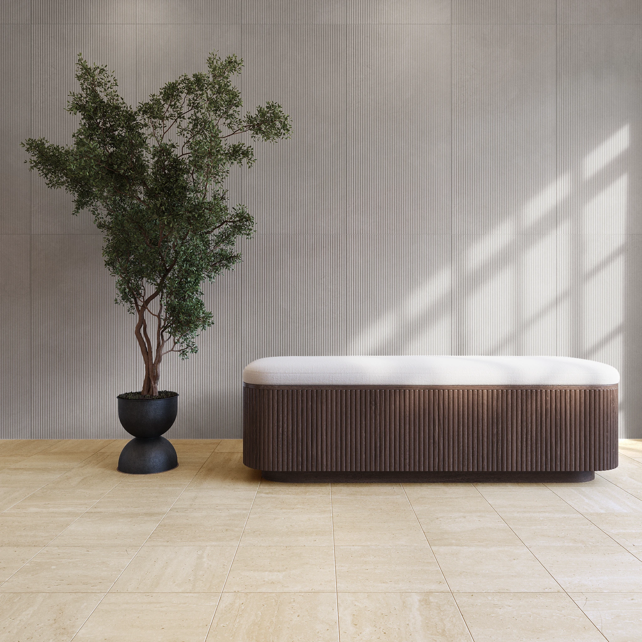 Prestige Travertino 12x12 Porcelain Tile Indoor Flooring visualization by Ceragres