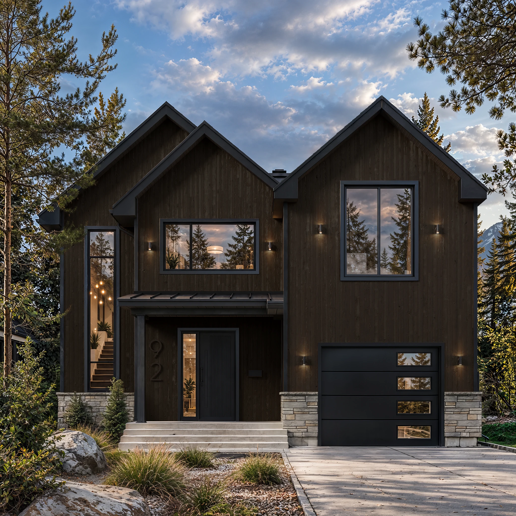 Timber Forge - Burnt Ember Wood Siding Exterior Ceiling and Soffit visualization by Glacier Millworks