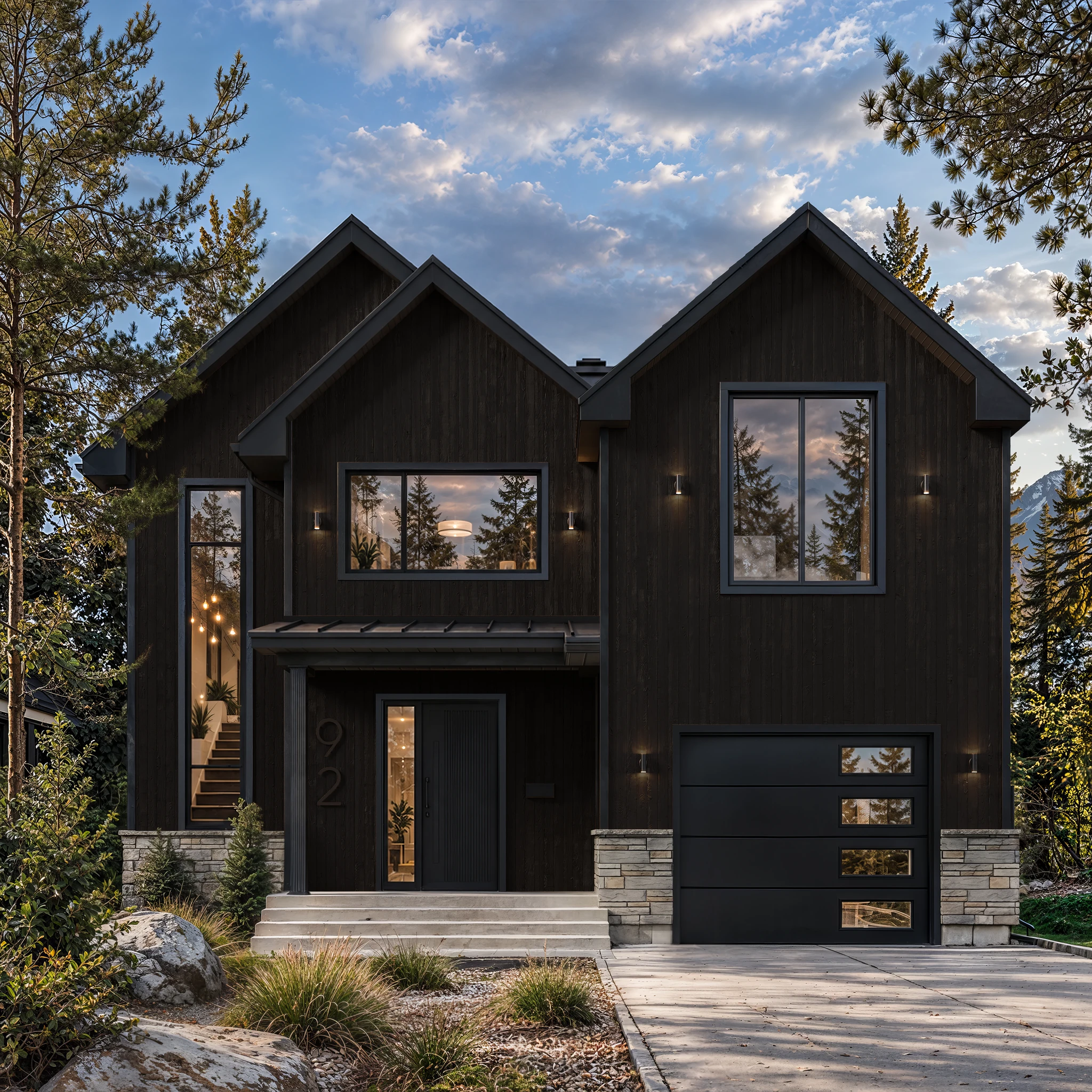 Visualisation de Timber Forge Gunmetal Black Plafond et soffite extérieurs par Glacier Millworks
