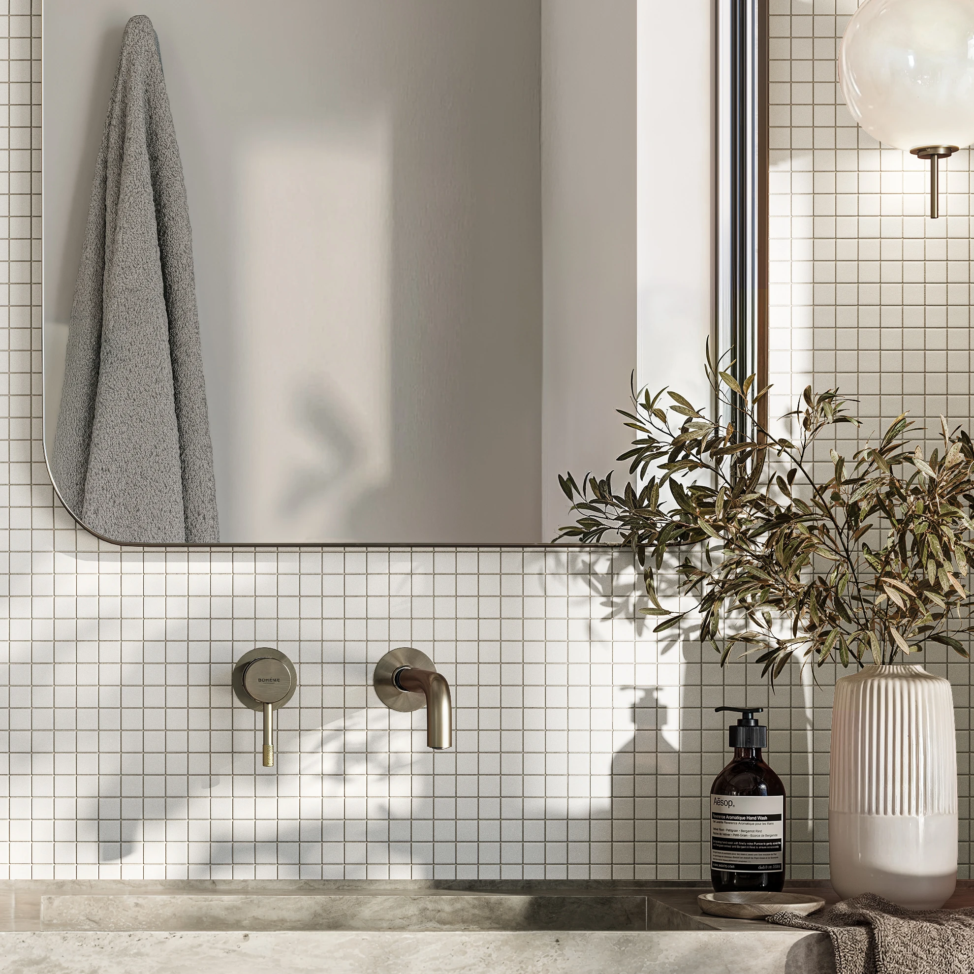 Cubix White 1x1 Porcelain Tile Indoor Flooring visualization by Ceragres
