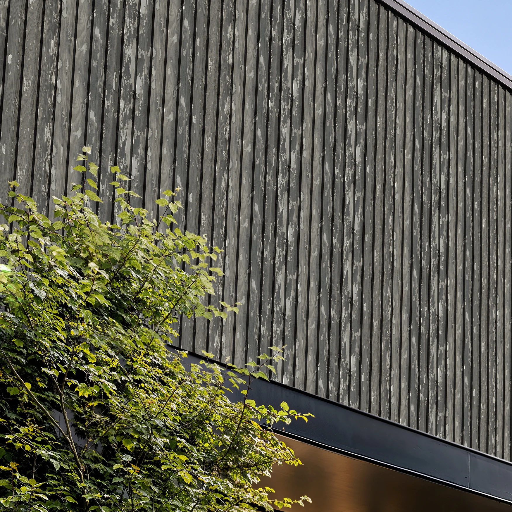 Aged Wood Wes-Trix® WT1 Metal Siding Exterior Wall Cladding visualization by Western States Metal Roofing