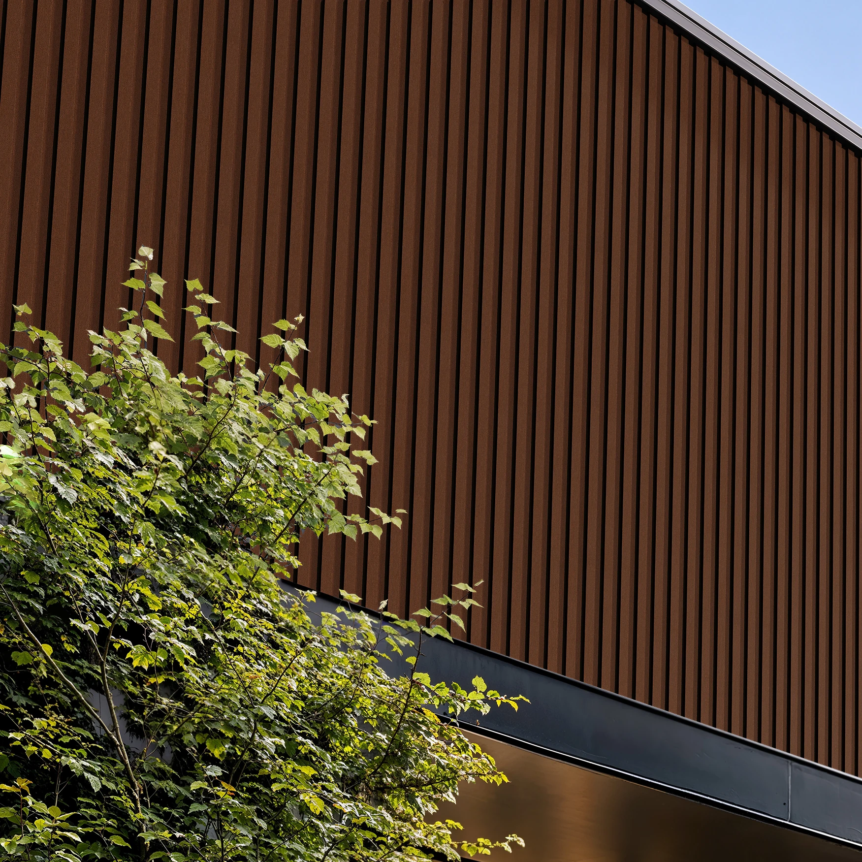 Black Copper Matte Wes-Trix® WT1 Metal Siding Exterior Wall Cladding visualization by Western States Metal Roofing