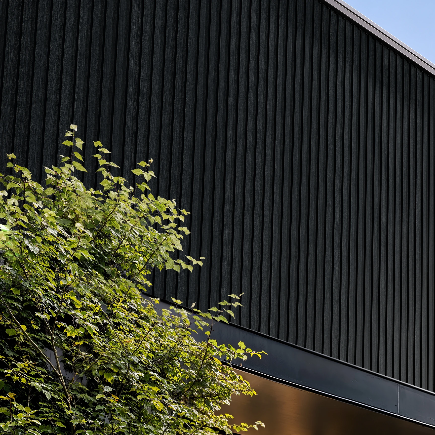 Black Wood Wes-Trix® WT1 Metal Siding Exterior Wall Cladding visualization by Western States Metal Roofing