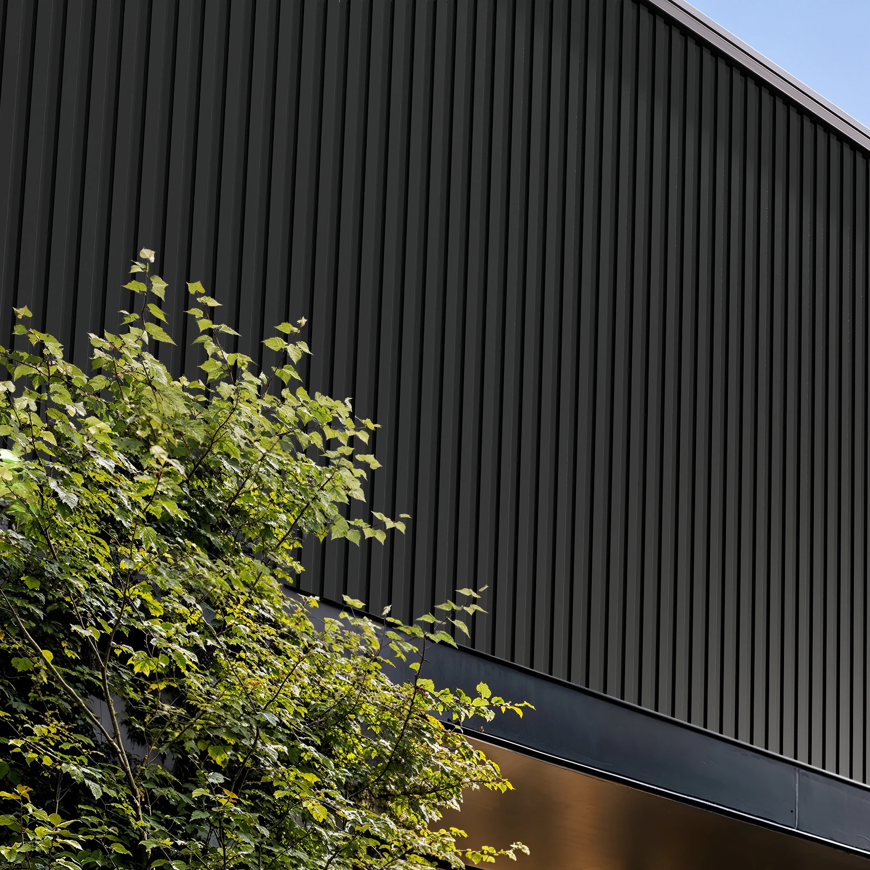 Charcoal Gray Wes-Trix® WT1 Metal Siding Exterior Wall Cladding visualization by Western States Metal Roofing