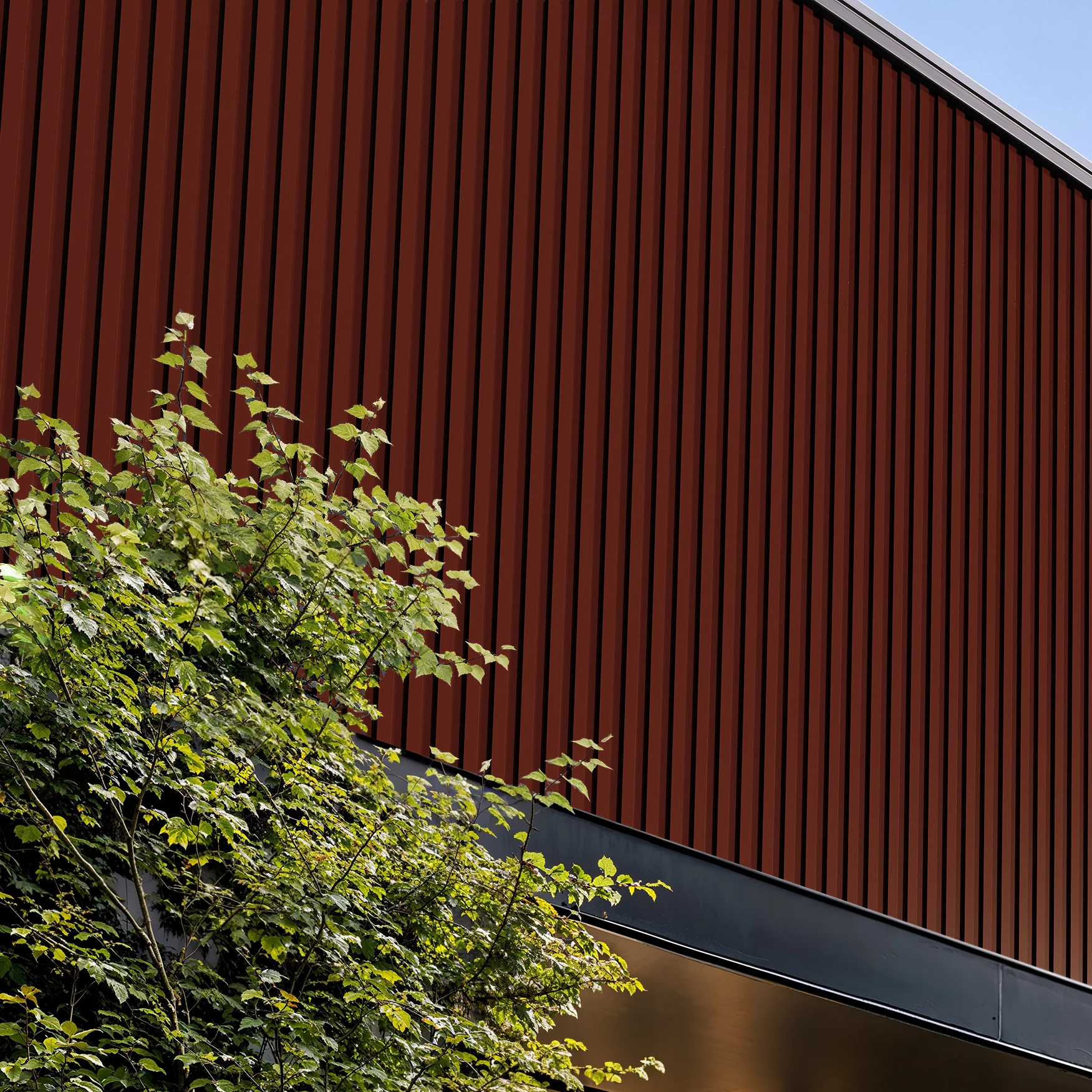 Colonial Red Wes-Trix® WT1 Metal Siding Exterior Wall Cladding visualization by Western States Metal Roofing