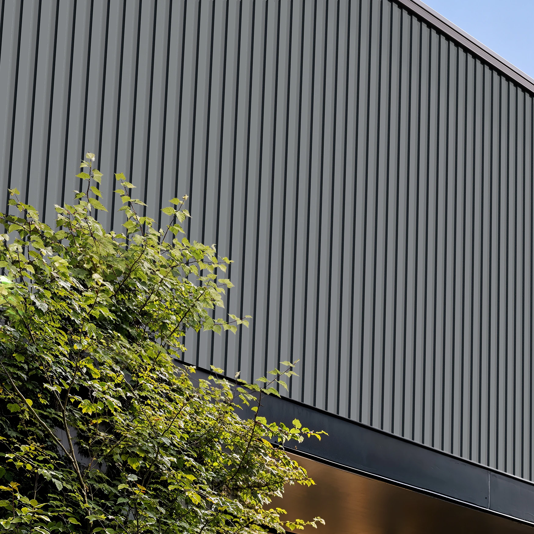 Dolphin Gray Wes-Trix® WT1 Metal Siding Exterior Wall Cladding visualization by Western States Metal Roofing