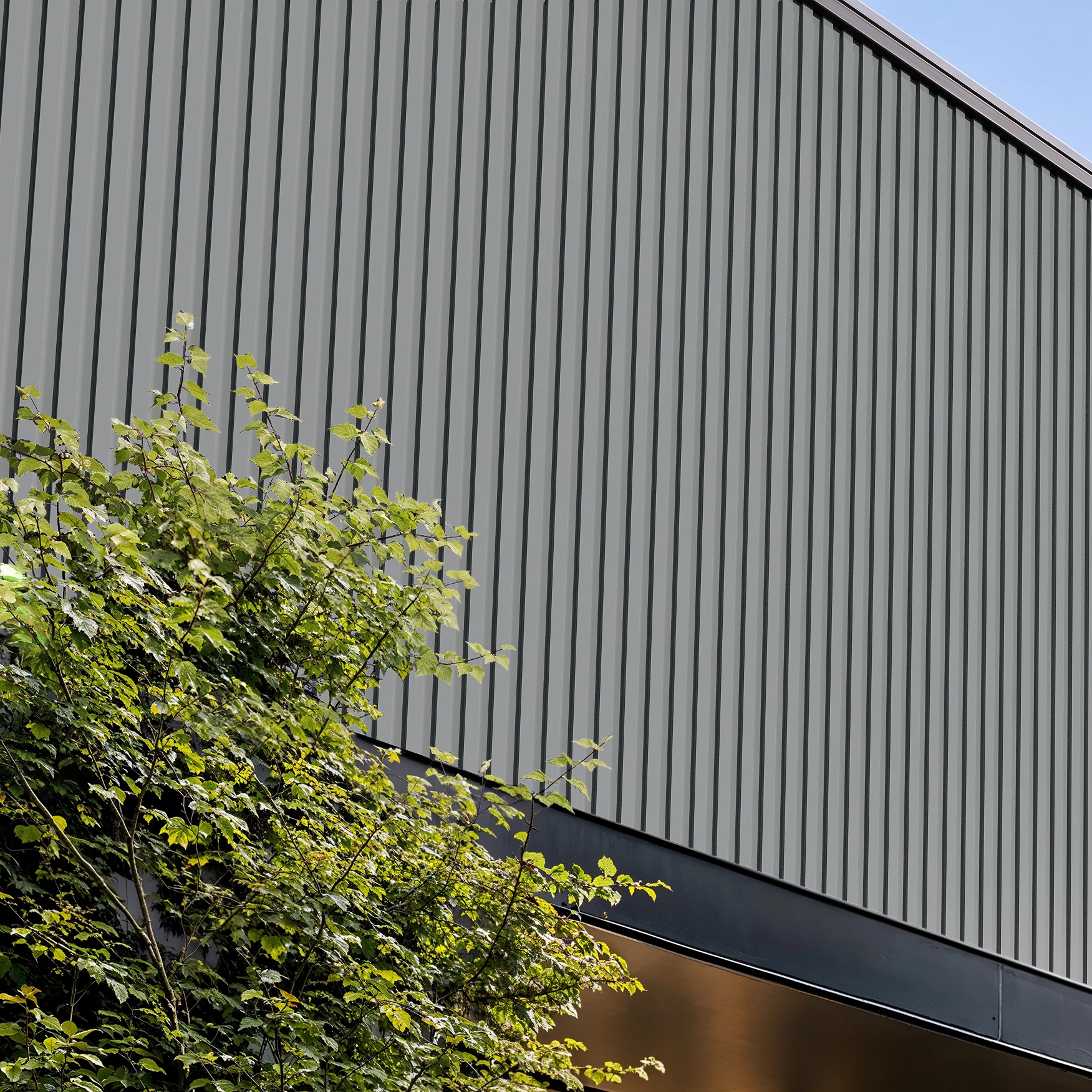 Dove Gray Wes-Trix® WT1 Metal Siding Exterior Wall Cladding visualization by Western States Metal Roofing