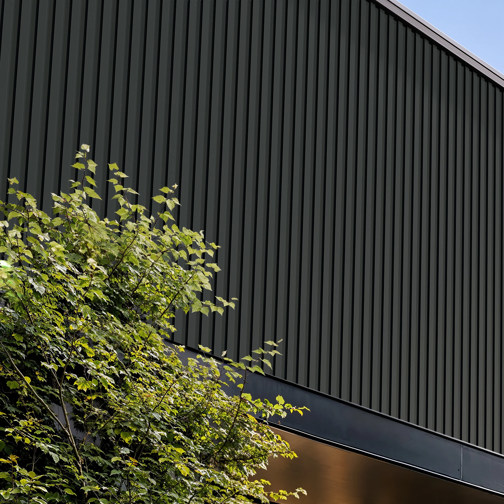 Matte Charcoal Gray Wes-Trix® WT1 Metal Siding Exterior Wall Cladding visualization by Western States Metal Roofing