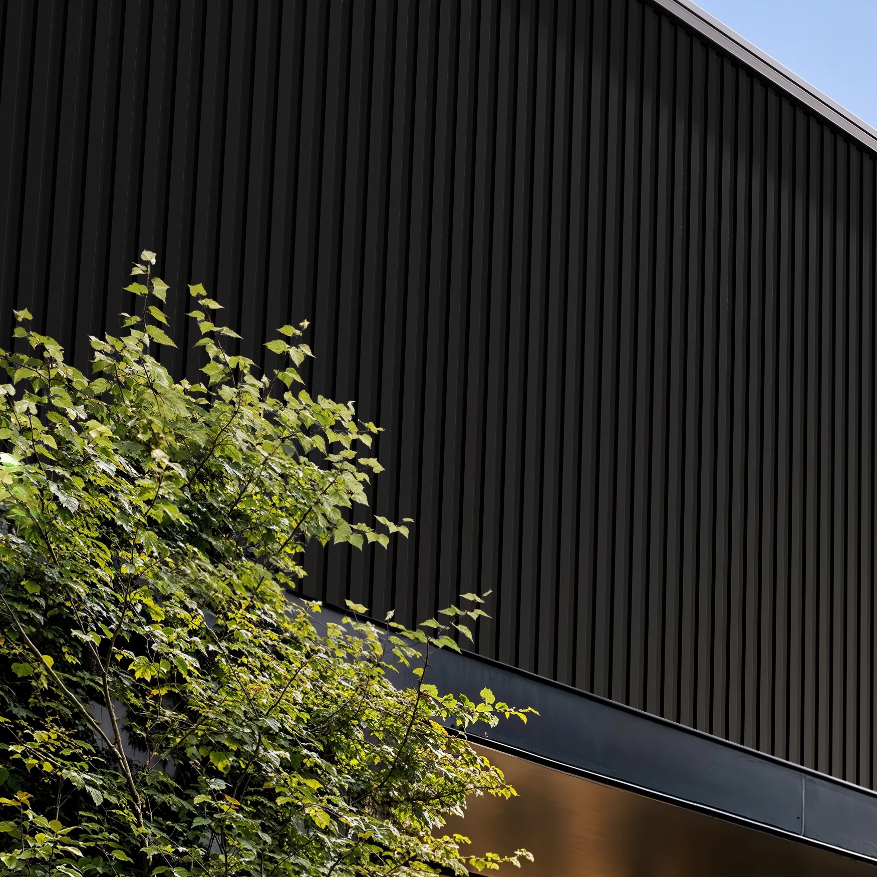 Matte Dark Bronze Wes-Trix® WT1 Metal Siding Exterior Wall Cladding visualization by Western States Metal Roofing