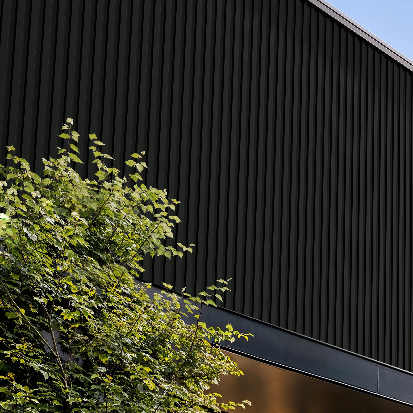 Matte Midnight Black Wes-Trix® WT1 Metal Siding Exterior Wall Cladding visualization by Western States Metal Roofing