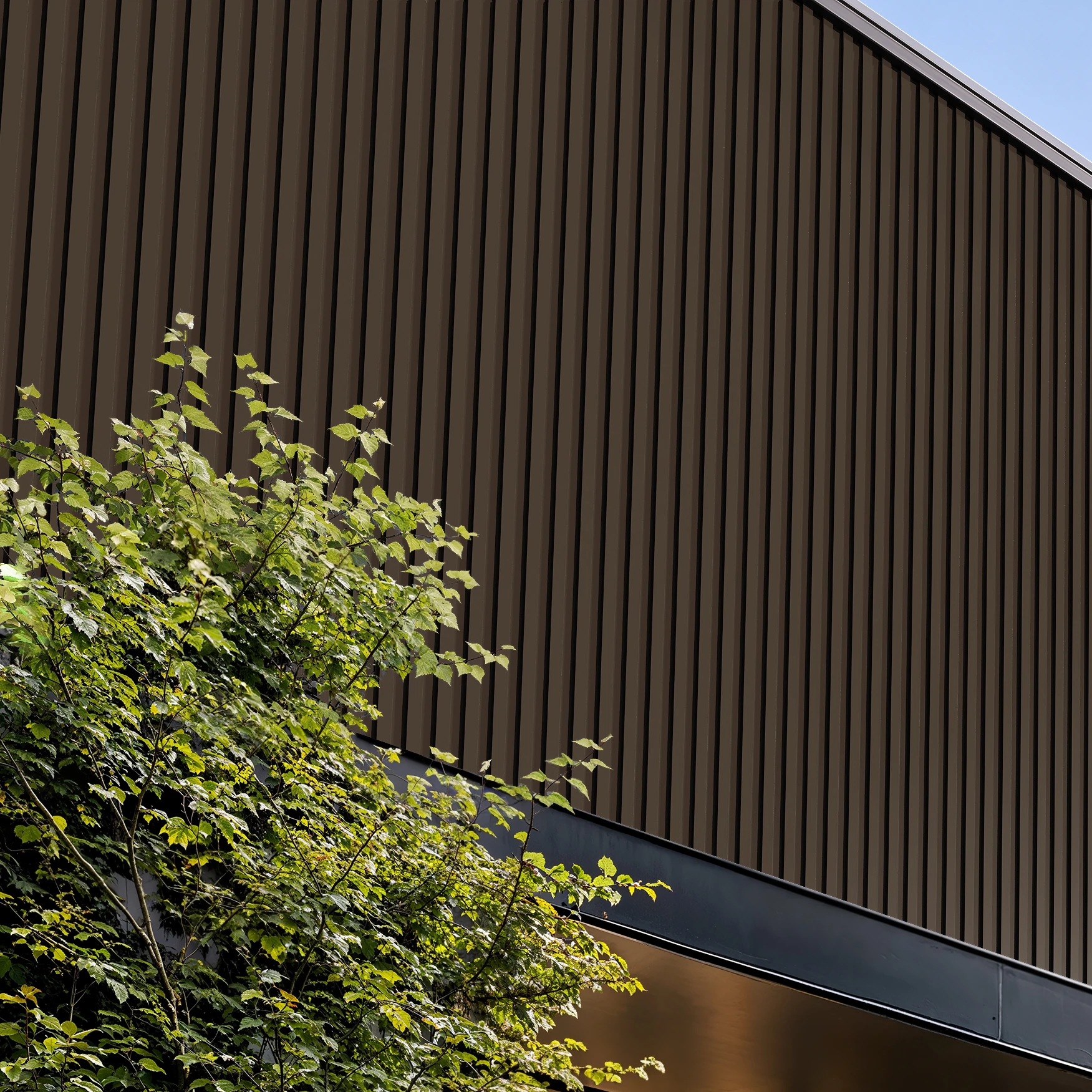 Medium Bronze Wes-Trix® WT1 Metal Siding Exterior Wall Cladding visualization by Western States Metal Roofing