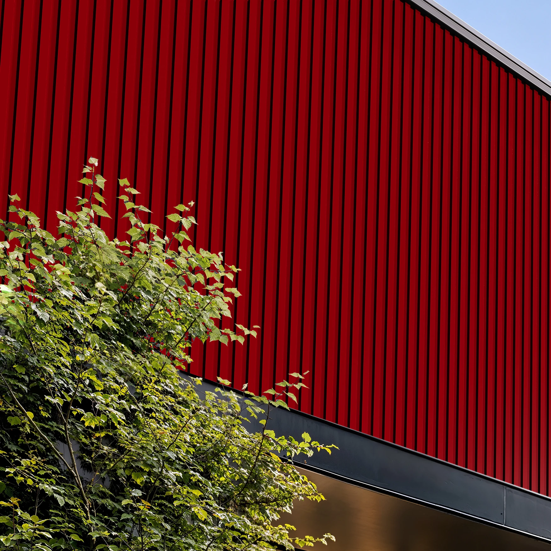 Regal Red Wes-Trix® WT1 Metal Siding Exterior Wall Cladding visualization by Western States Metal Roofing