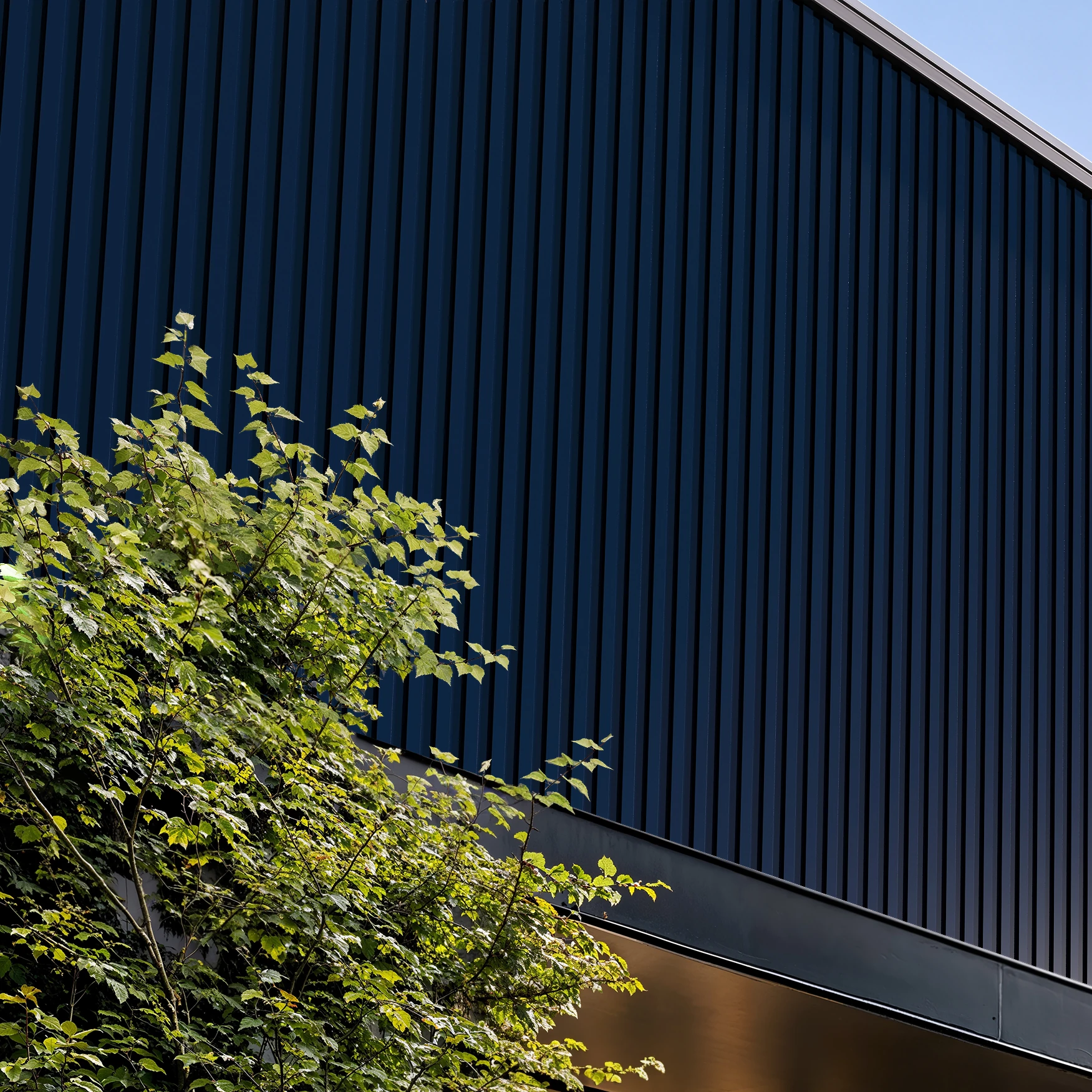 Royal Blue Wes-Trix® WT1 Metal Siding Exterior Wall Cladding visualization by Western States Metal Roofing