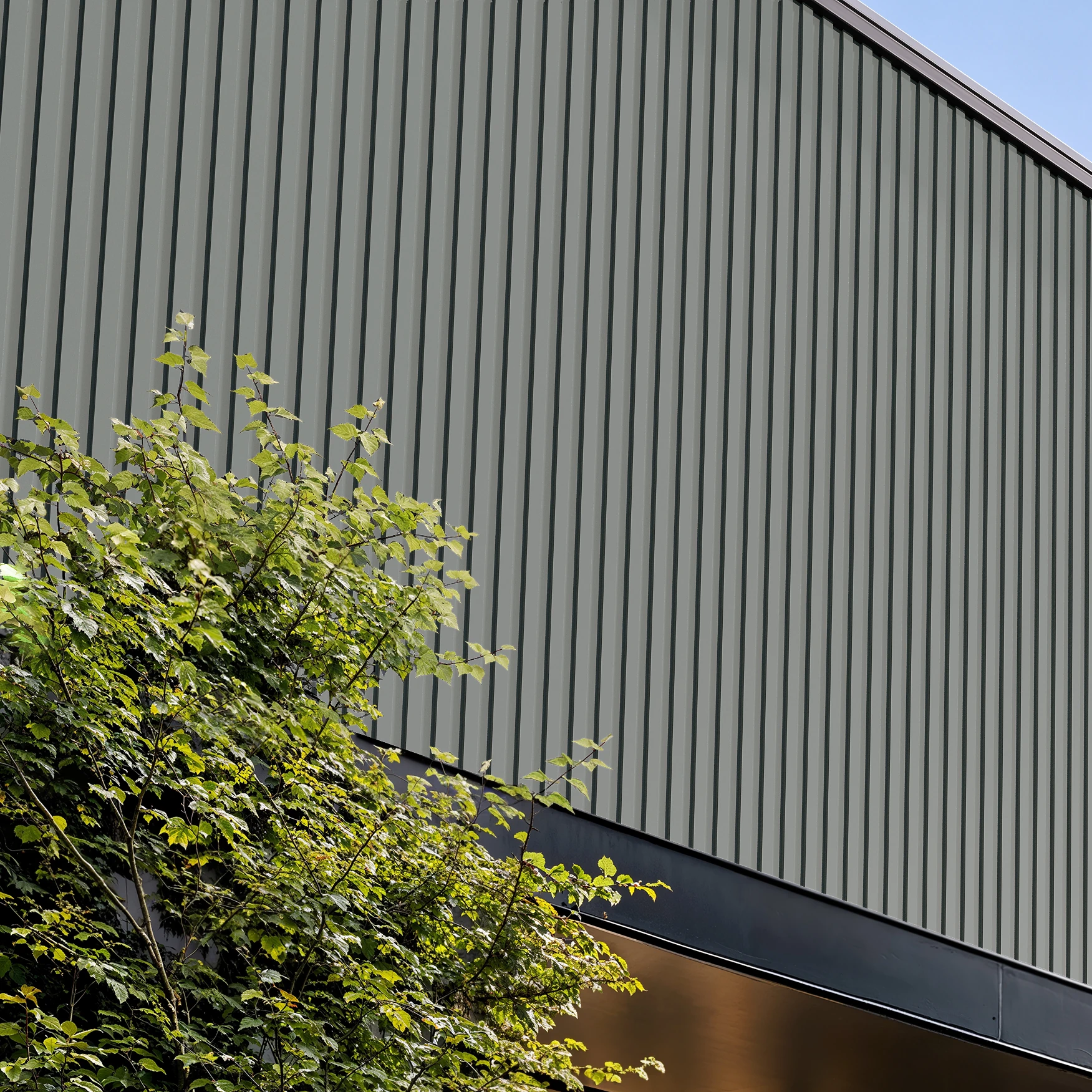 Silver Metallic Wes-Trix® WT1 Metal Siding Exterior Wall Cladding visualization by Western States Metal Roofing