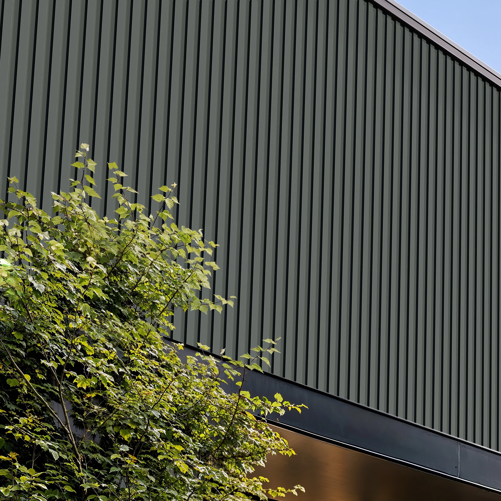 Zinc Metallic Wes-Trix® WT1 Metal Siding Exterior Wall Cladding visualization by Western States Metal Roofing