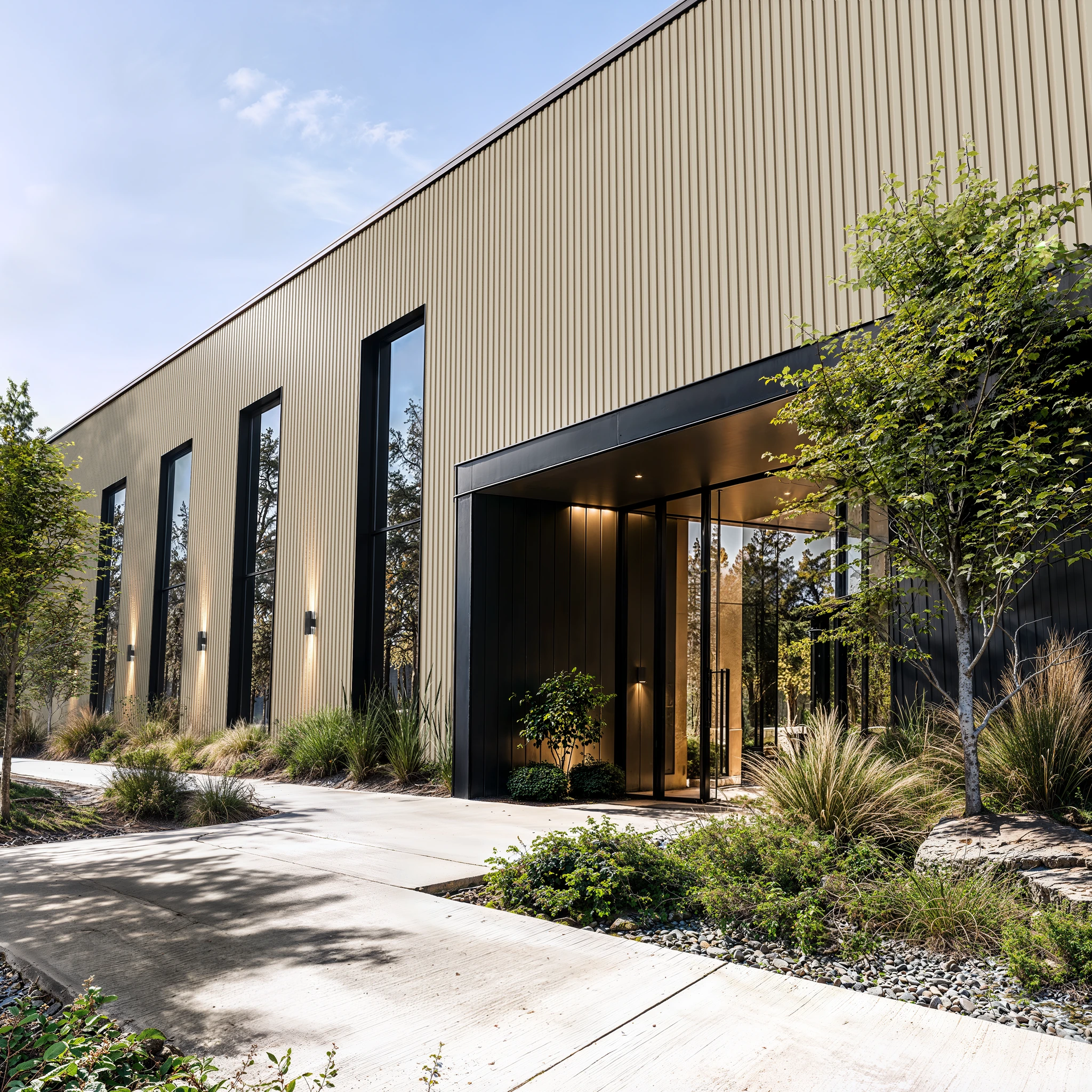 Almond Wes-Trix® WT1 Metal Siding Exterior Wall Cladding visualization by Western States Metal Roofing