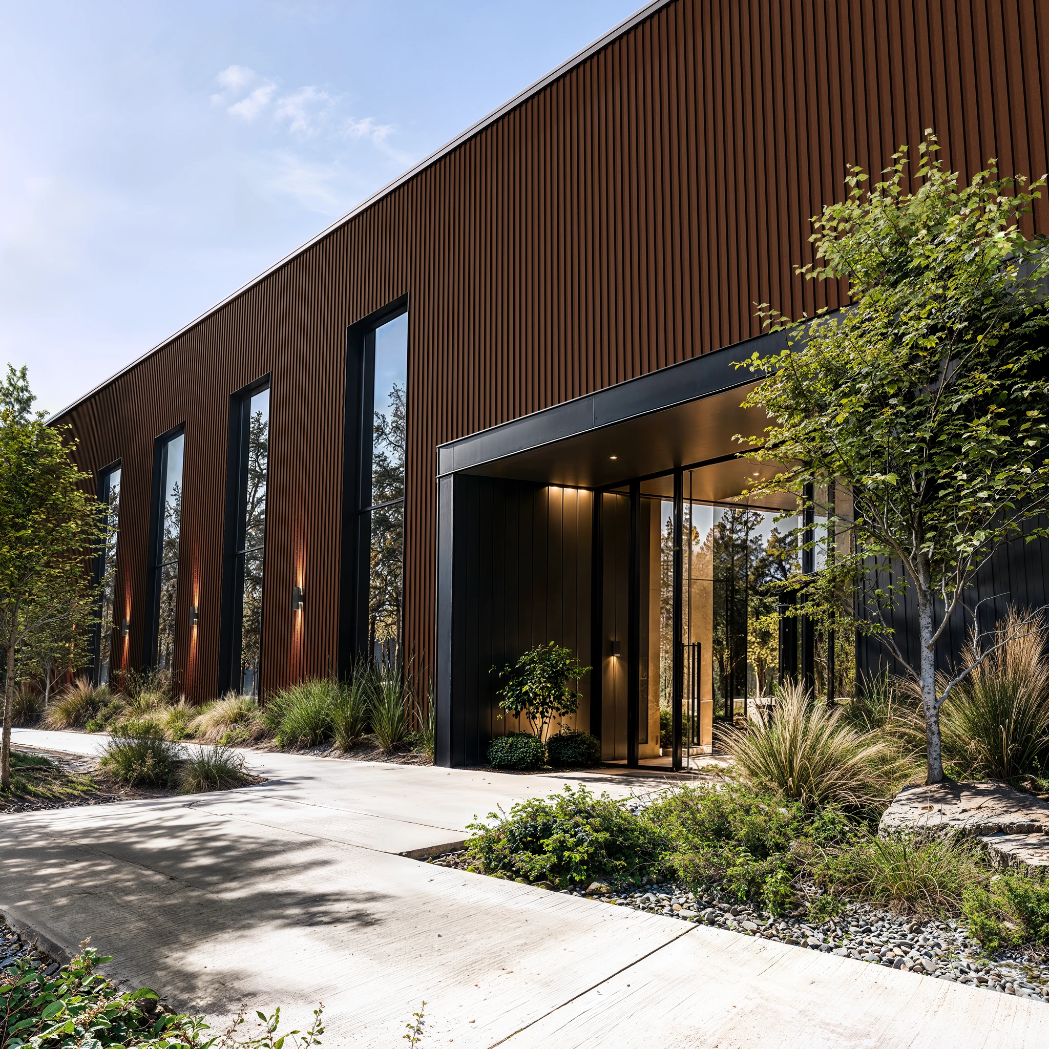 Black Copper Matte Wes-Trix® WT1 Metal Siding Exterior Wall Cladding visualization by Western States Metal Roofing