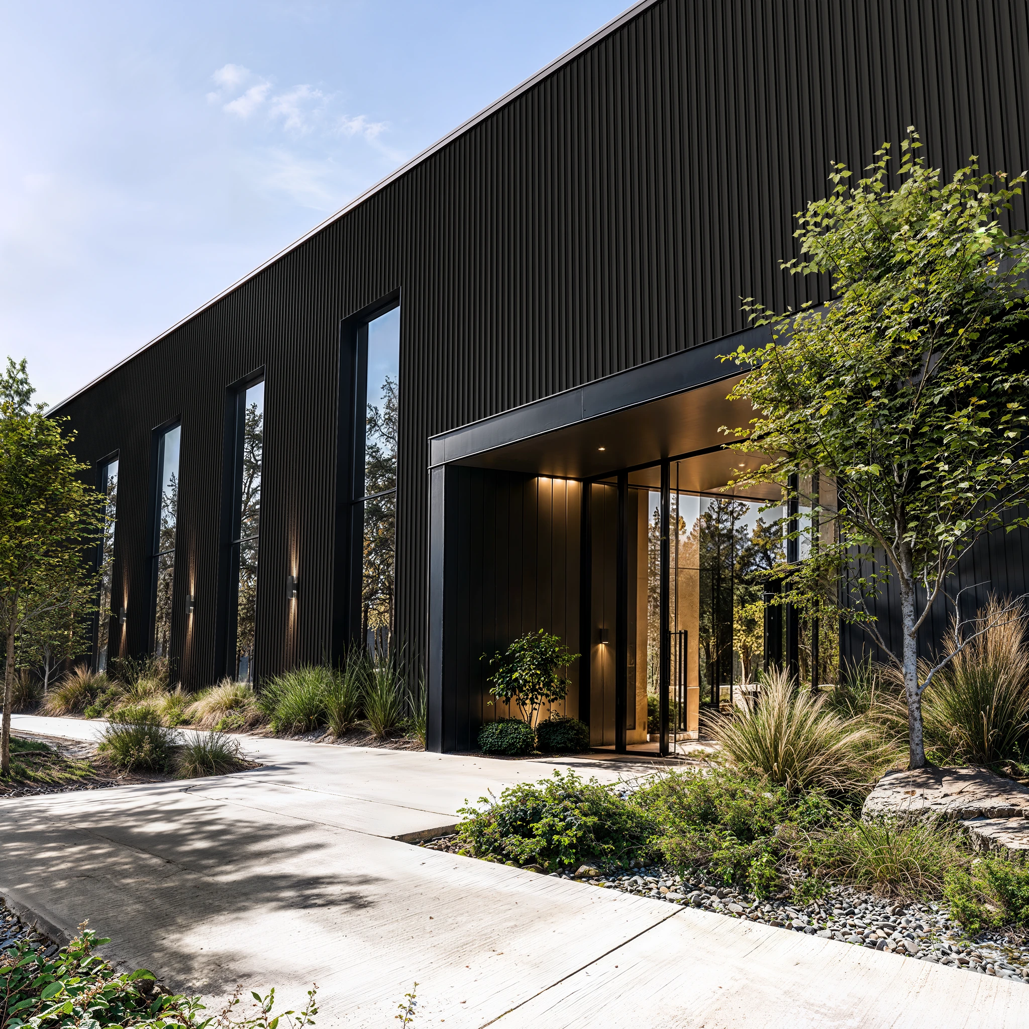Burnt Wood Wes-Trix® WT1 Metal Siding Exterior Wall Cladding visualization by Western States Metal Roofing