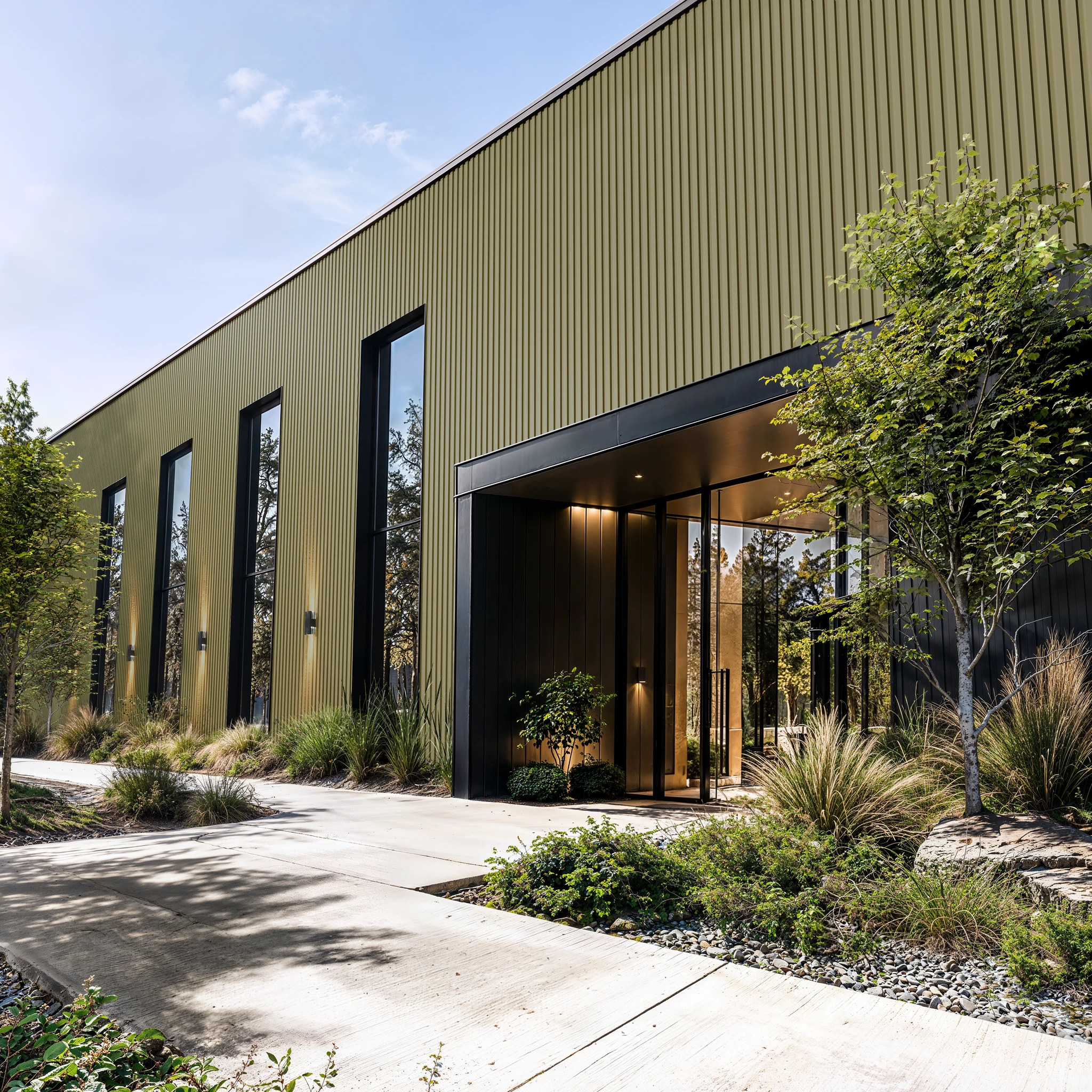 Champagne Wes-Trix® WT1 Metal Siding Exterior Wall Cladding visualization by Western States Metal Roofing