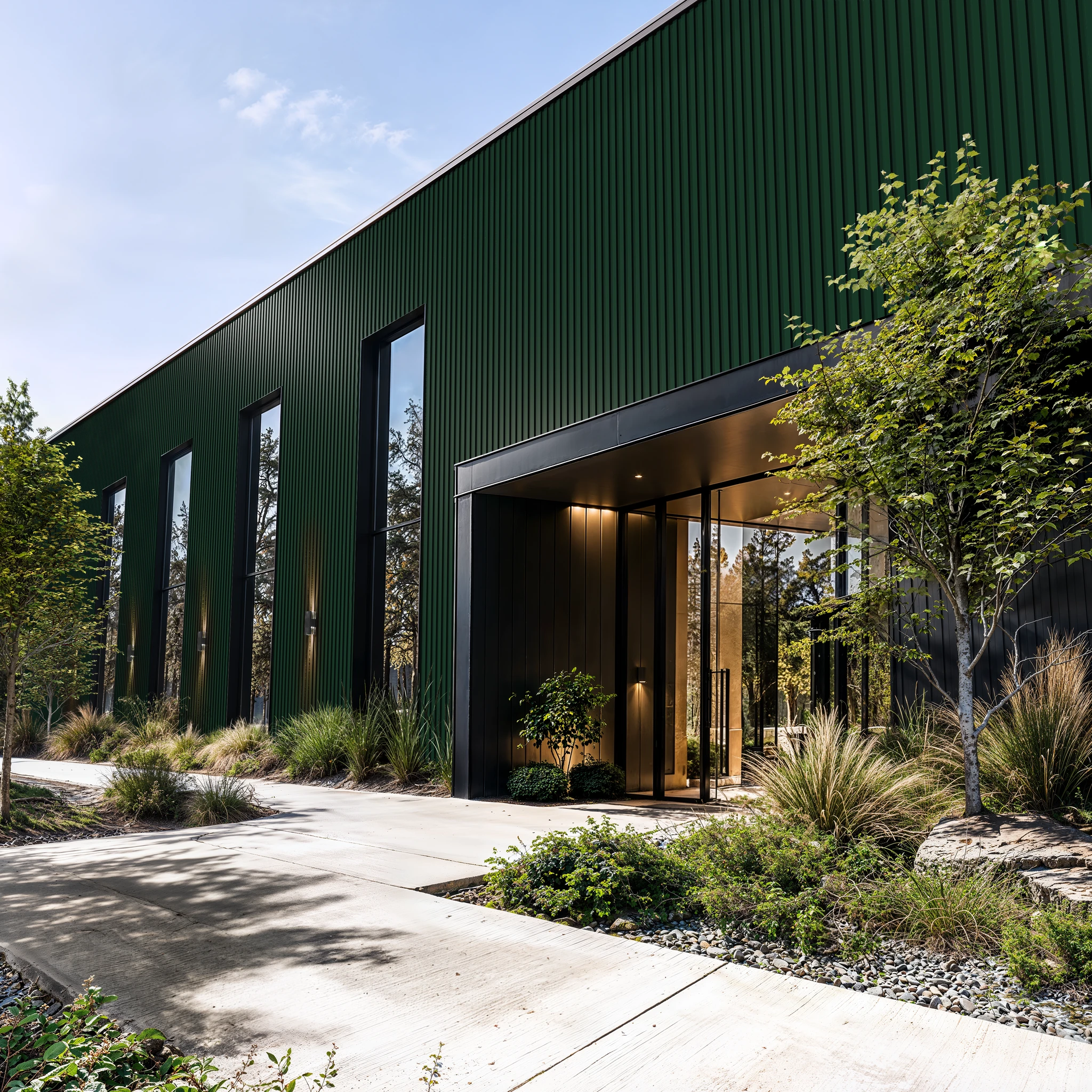 Classic Green Wes-Trix® WT1 Metal Siding Exterior Wall Cladding visualization by Western States Metal Roofing