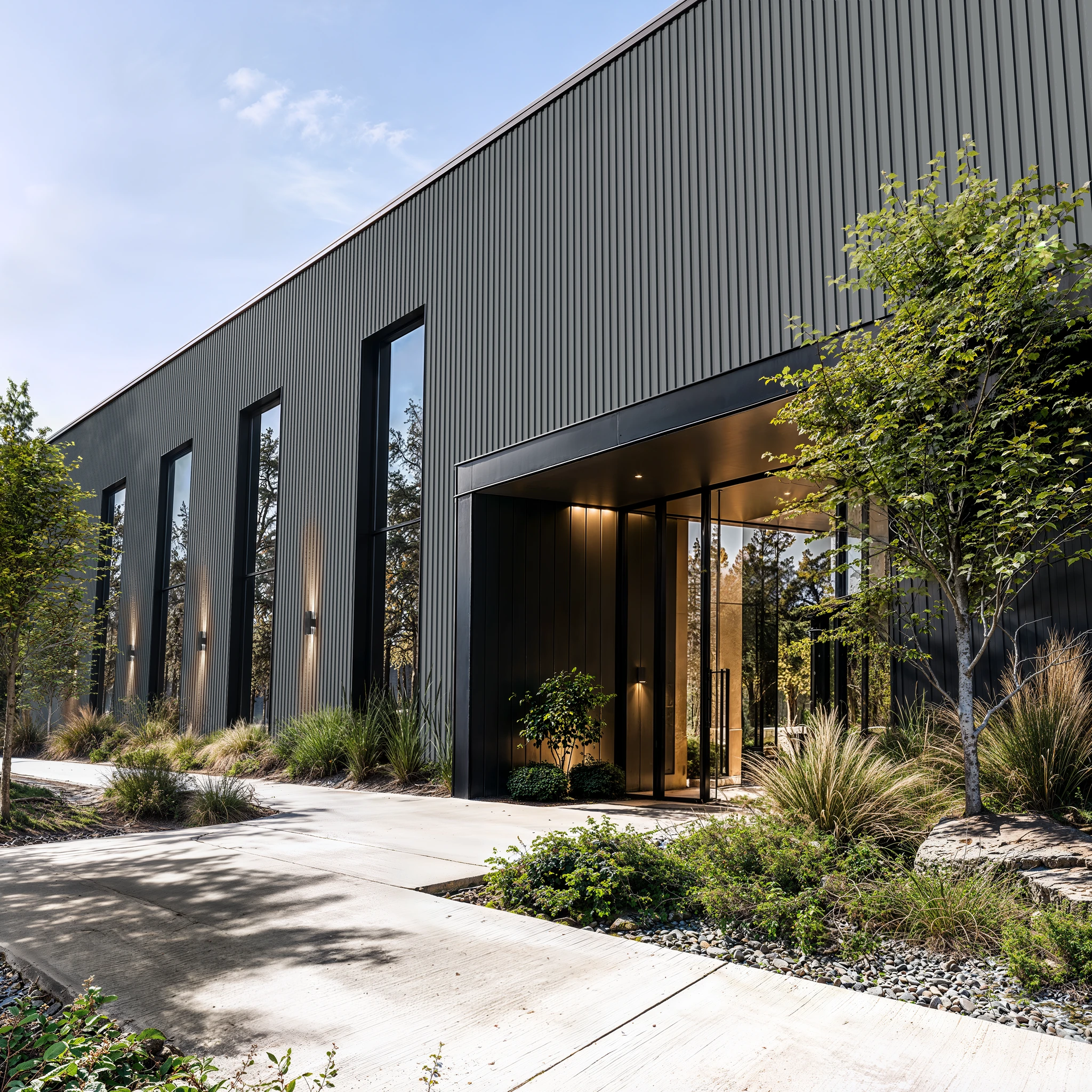 Dolphin Gray Wes-Trix® WT1 Metal Siding Exterior Wall Cladding visualization by Western States Metal Roofing