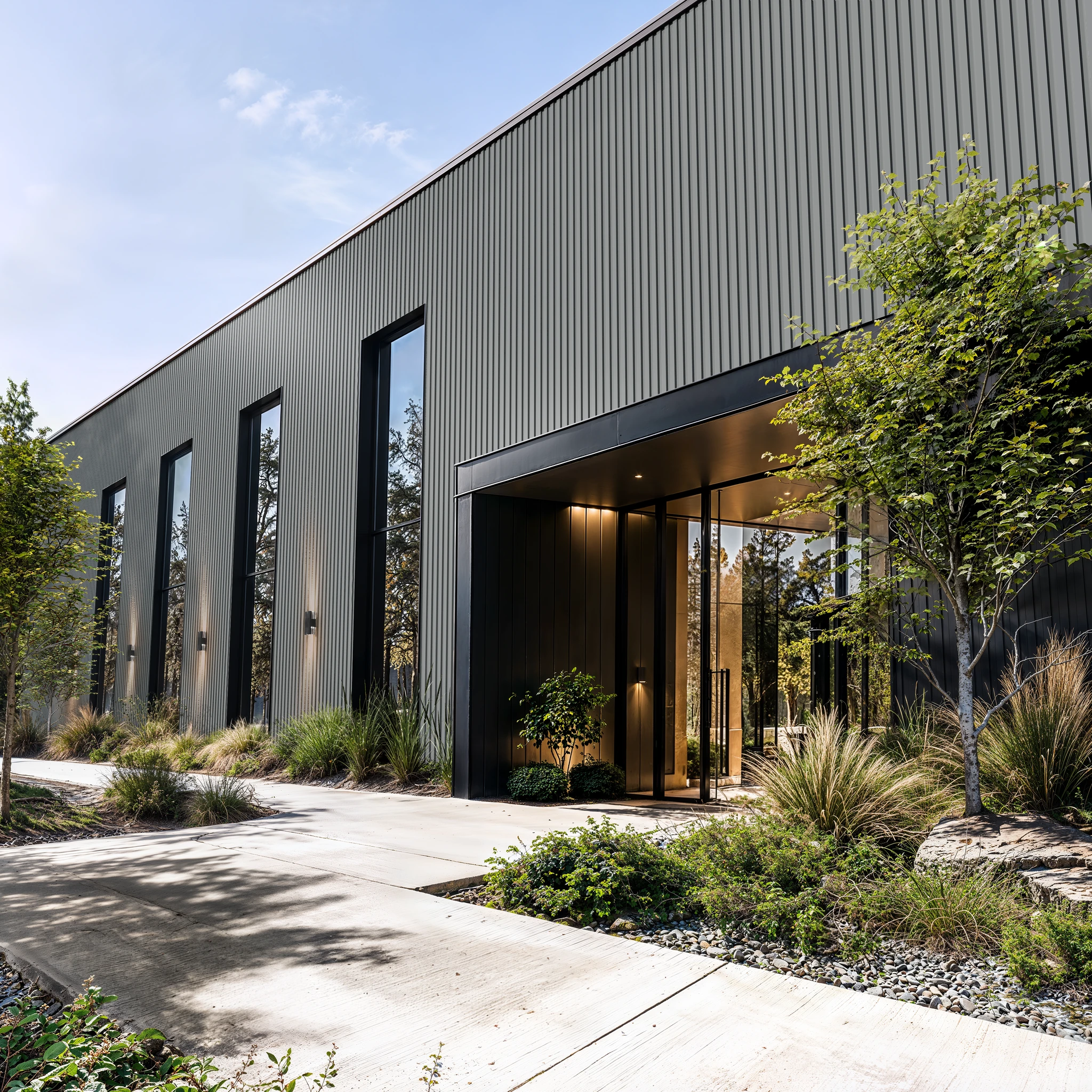 Dove Gray Wes-Trix® WT1 Metal Siding Exterior Wall Cladding visualization by Western States Metal Roofing
