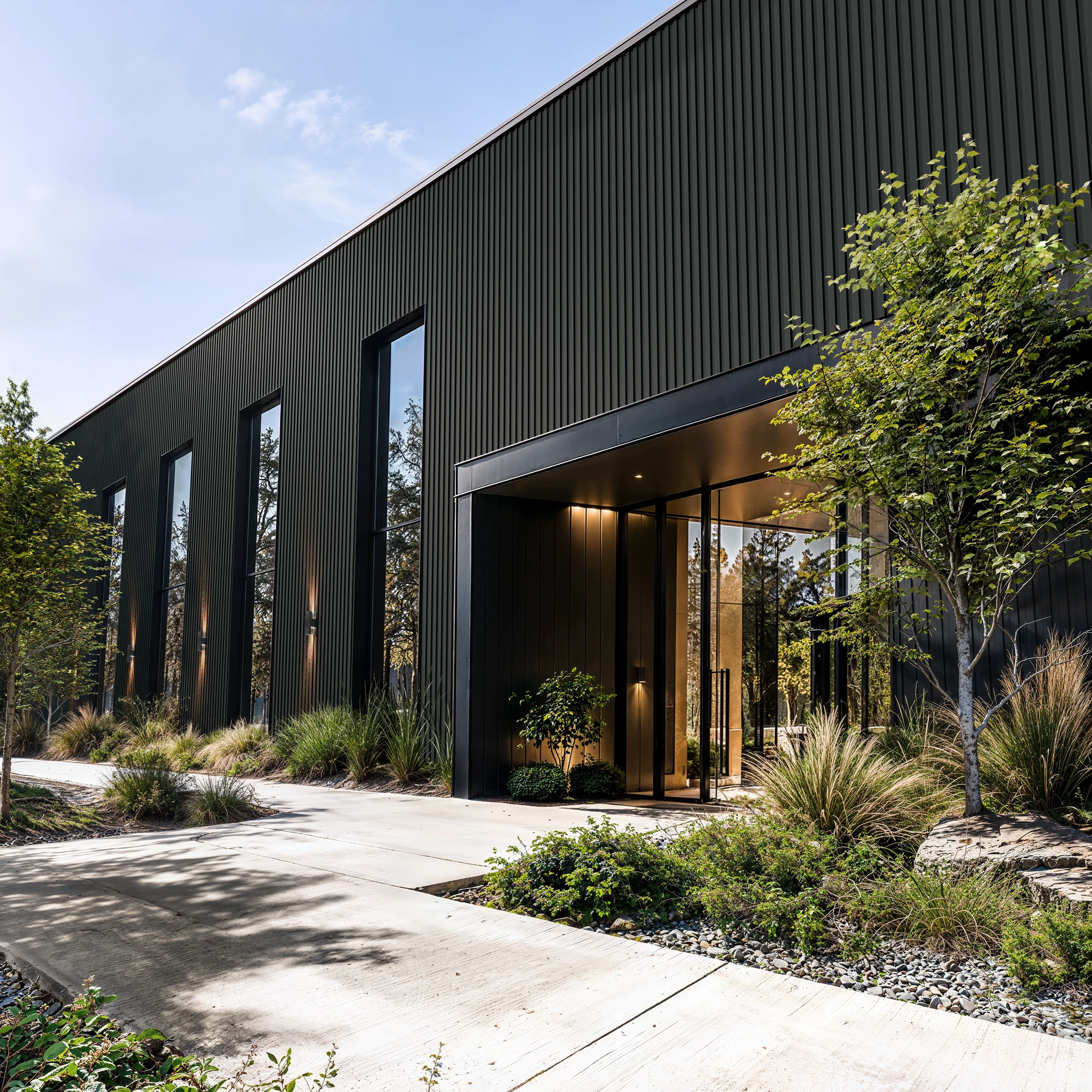 Matte Charcoal Gray Wes-Trix® WT1 Metal Siding Exterior Wall Cladding visualization by Western States Metal Roofing