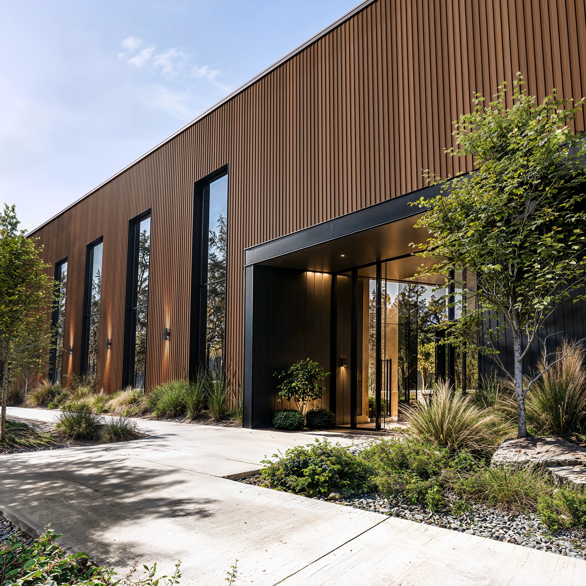 Rose Wood Wes-Trix® WT1 Metal Siding Exterior Wall Cladding visualization by Western States Metal Roofing