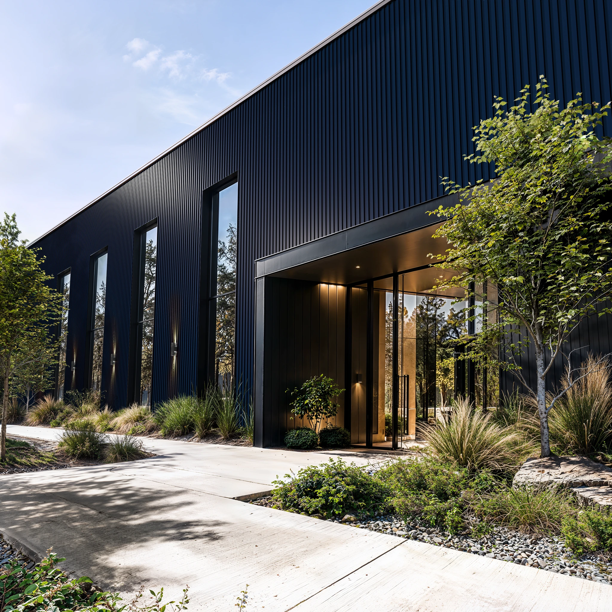 Royal Blue Wes-Trix® WT1 Metal Siding Exterior Wall Cladding visualization by Western States Metal Roofing