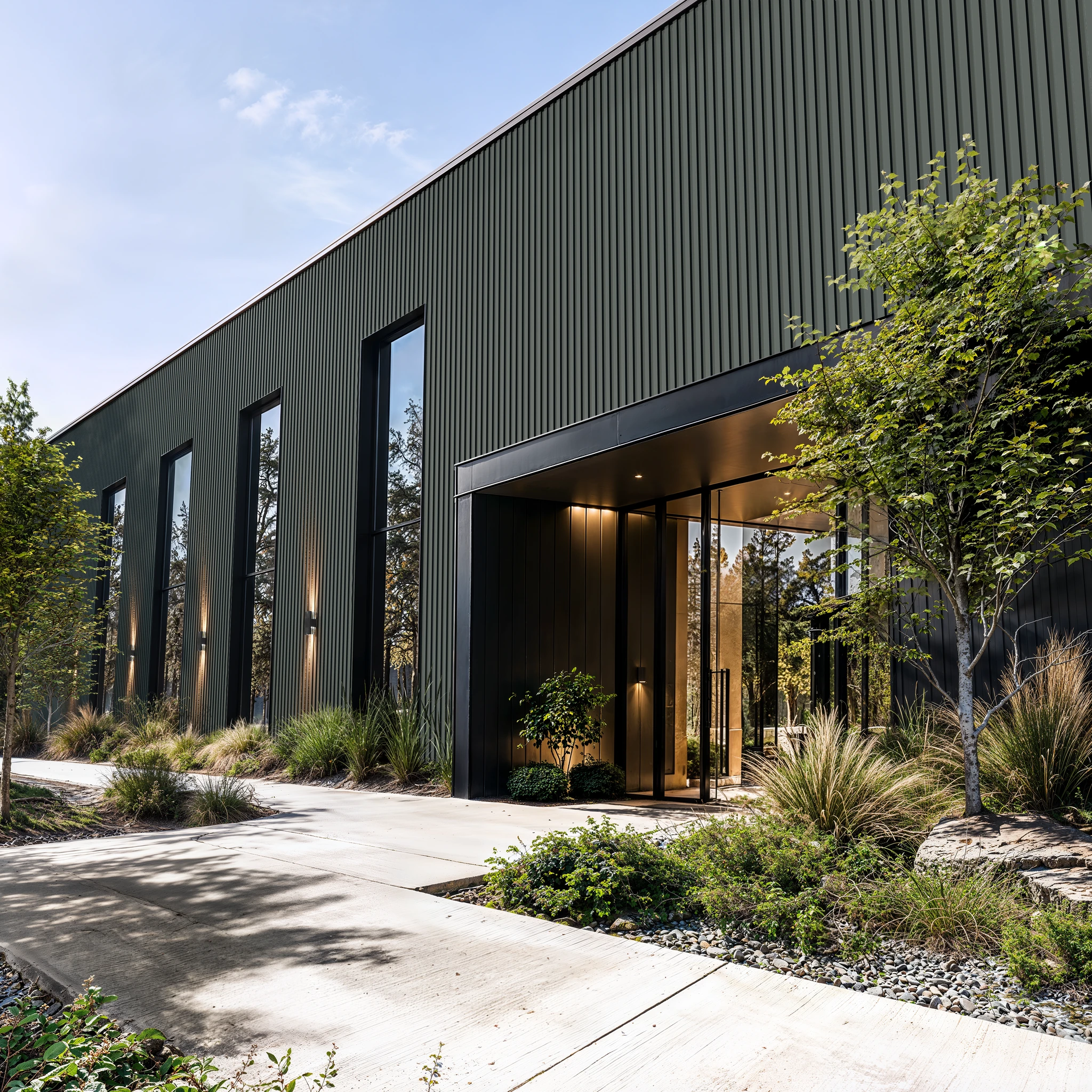 Zinc Metallic Wes-Trix® WT1 Metal Siding Exterior Wall Cladding visualization by Western States Metal Roofing