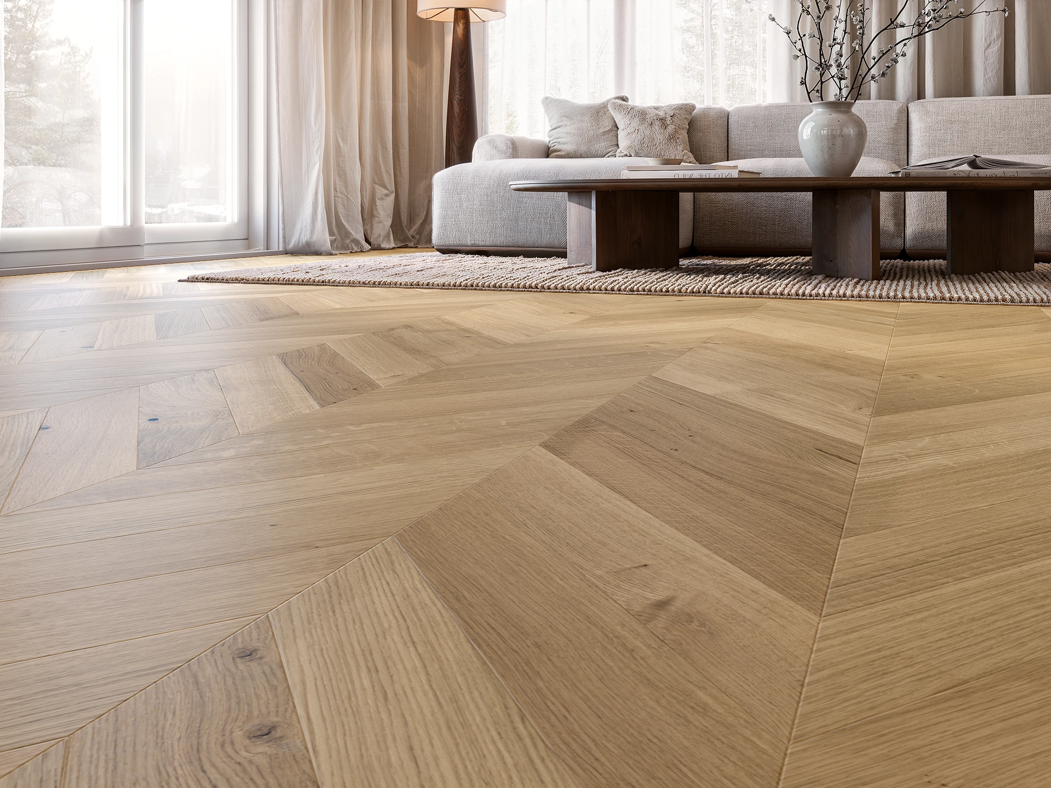 Visualisation de Plancher en chêne brossé Isola Chevron Revêtement de sol par Kentwood by Metropolitan