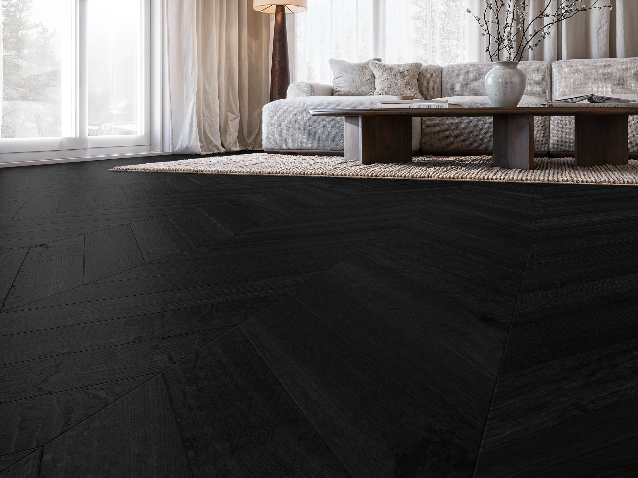 Brushed Oak Tortona Chevron Wood Flooring Flooring visualization by Kentwood by Metropolitan