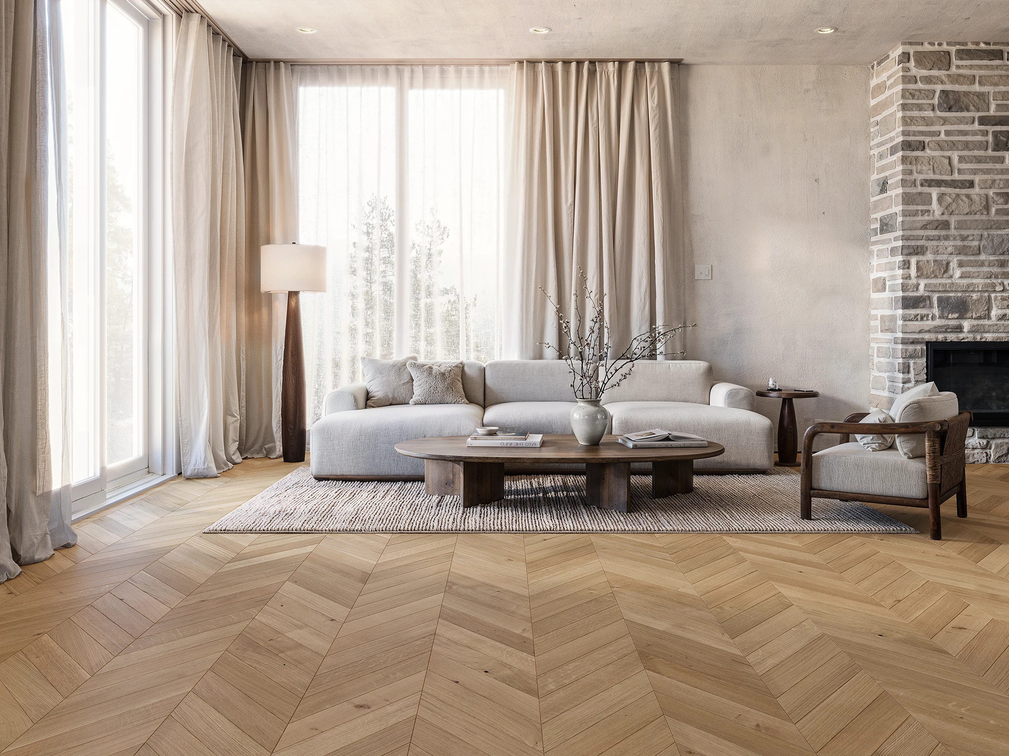Visualisation de Plancher en chêne brossé Isola Chevron Revêtement de sol par Kentwood by Metropolitan