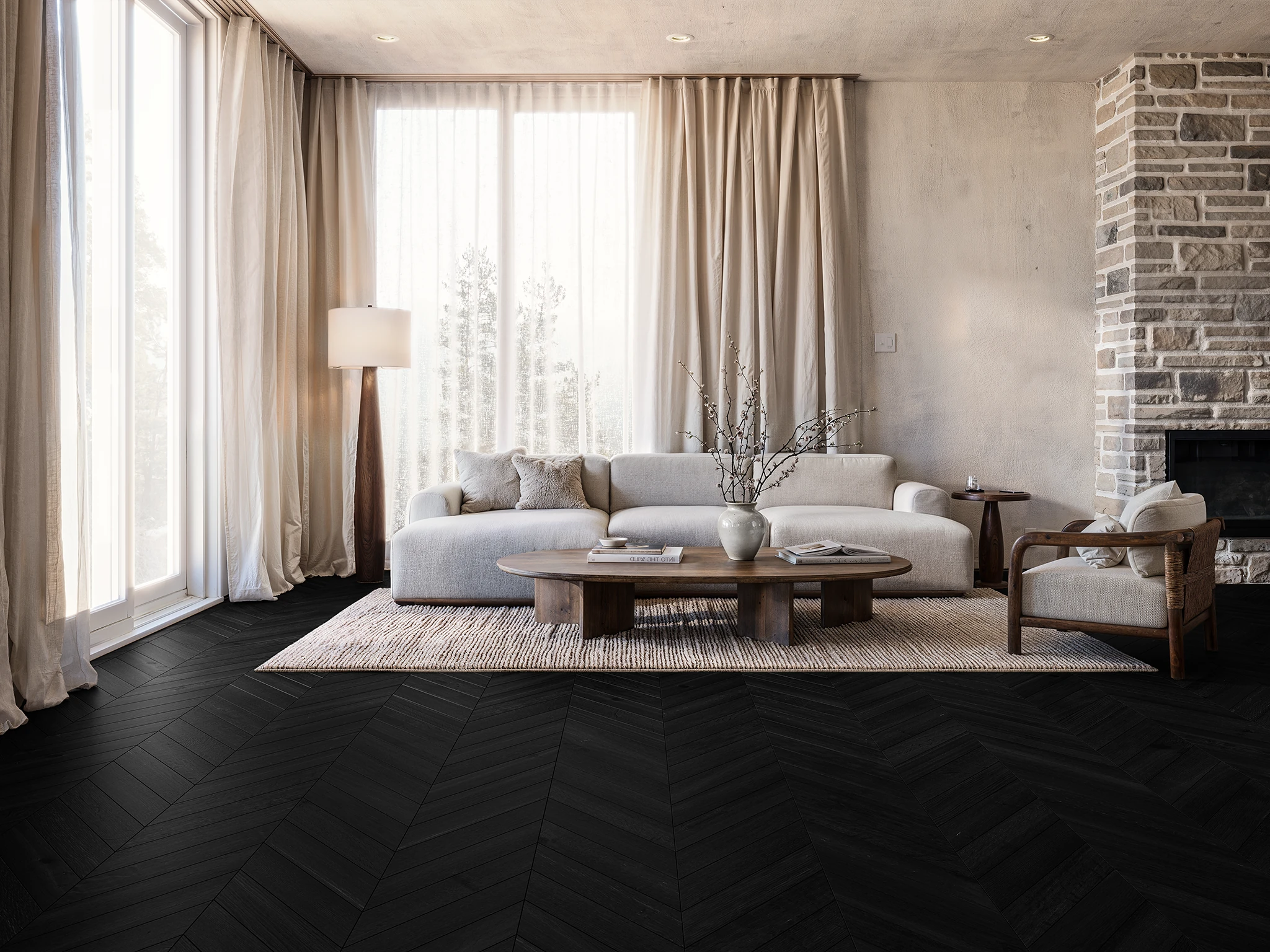 Brushed Oak Tortona Chevron Wood Flooring Flooring visualization by Kentwood by Metropolitan