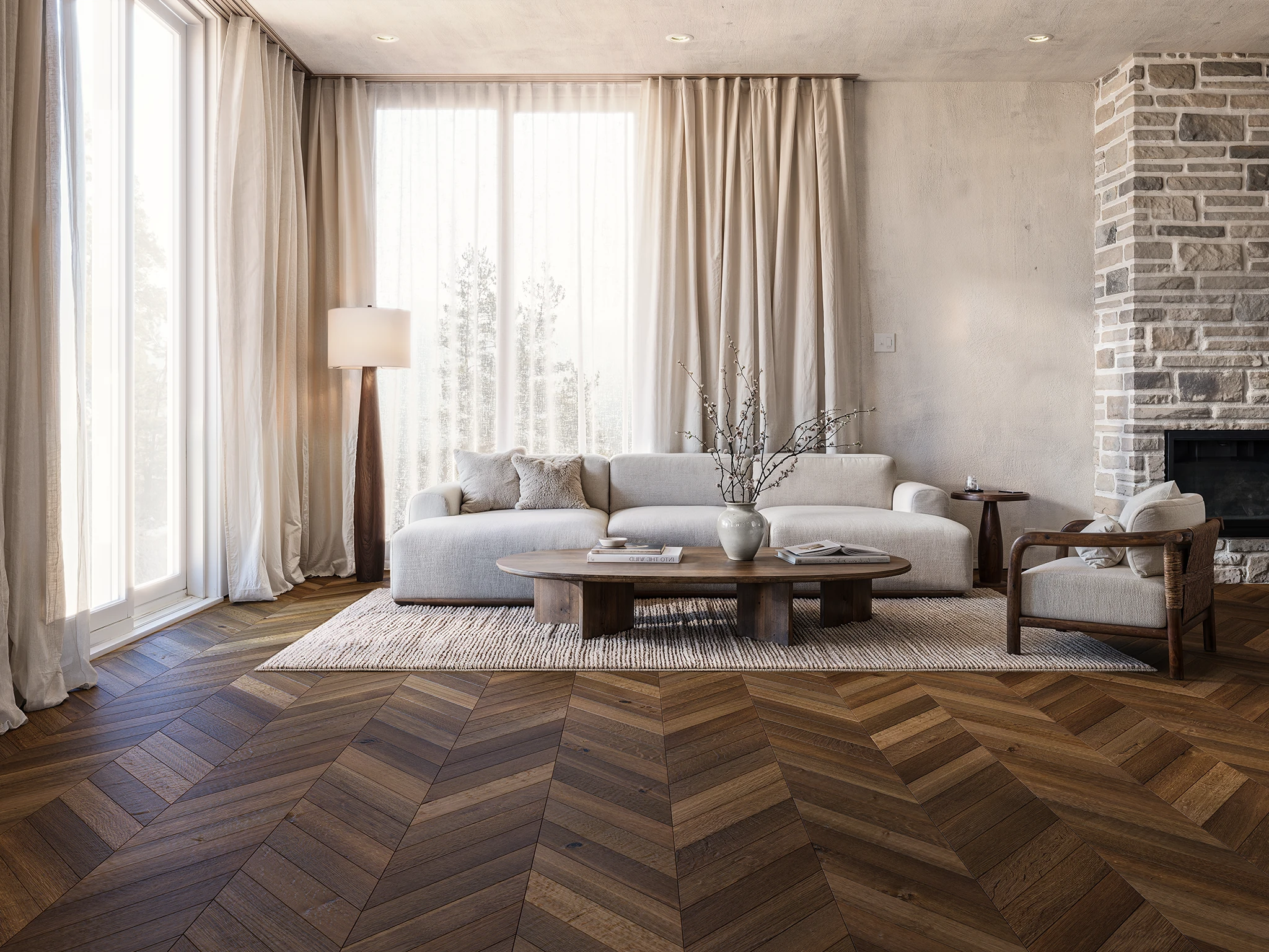 Visualisation de Plancher en chêne brossé Brera Chevron Revêtement de sol par Kentwood by Metropolitan