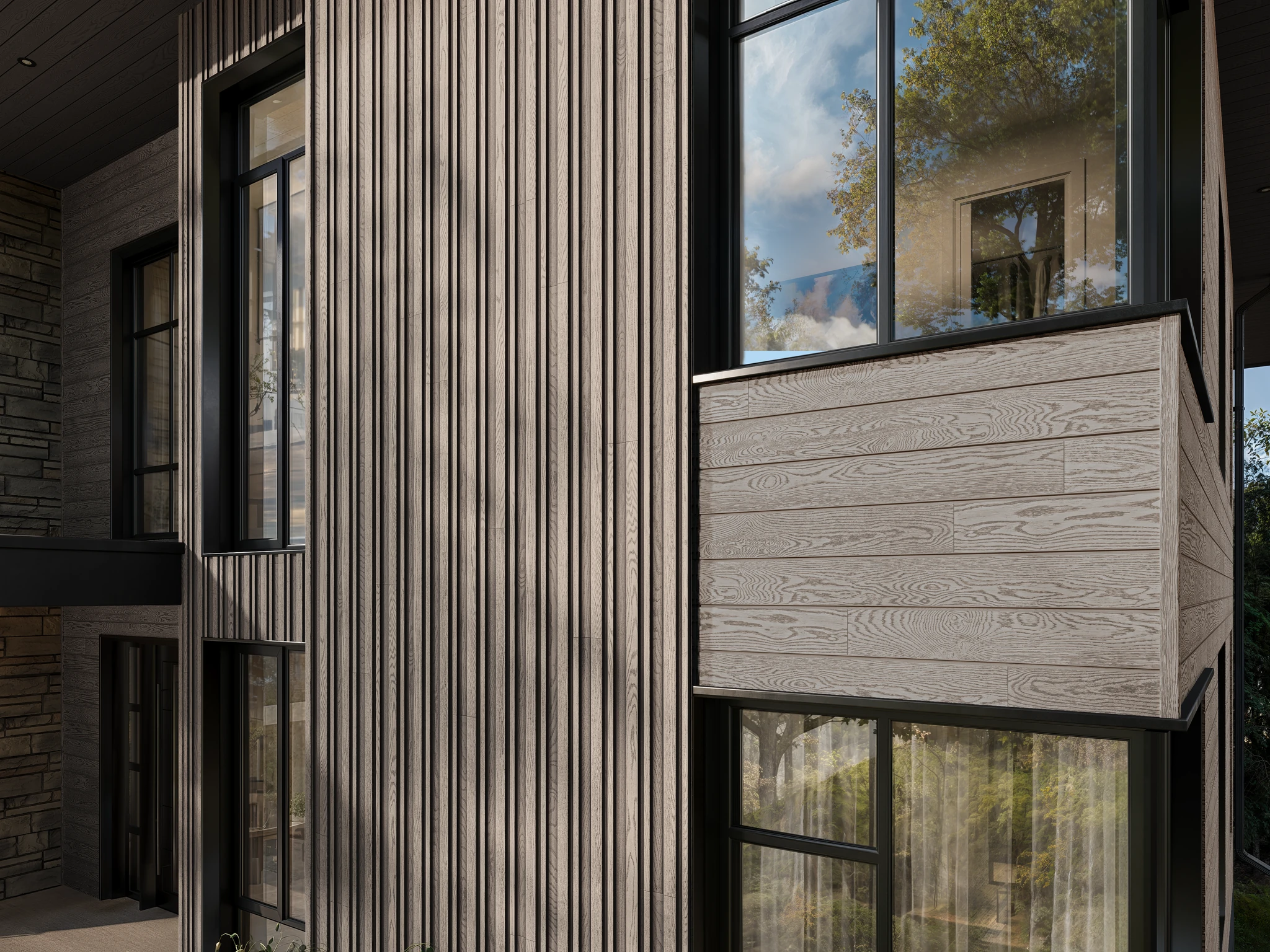 Visualisation de Envello Board & Batten+ Limed Oak Revêtement mural extérieur par Millboard