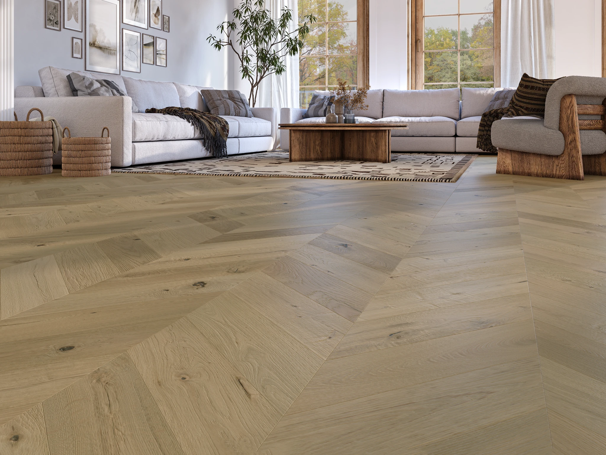 European Santorini Collection Catania - Chevron Pattern Wood Floor Flooring visualization by European Company