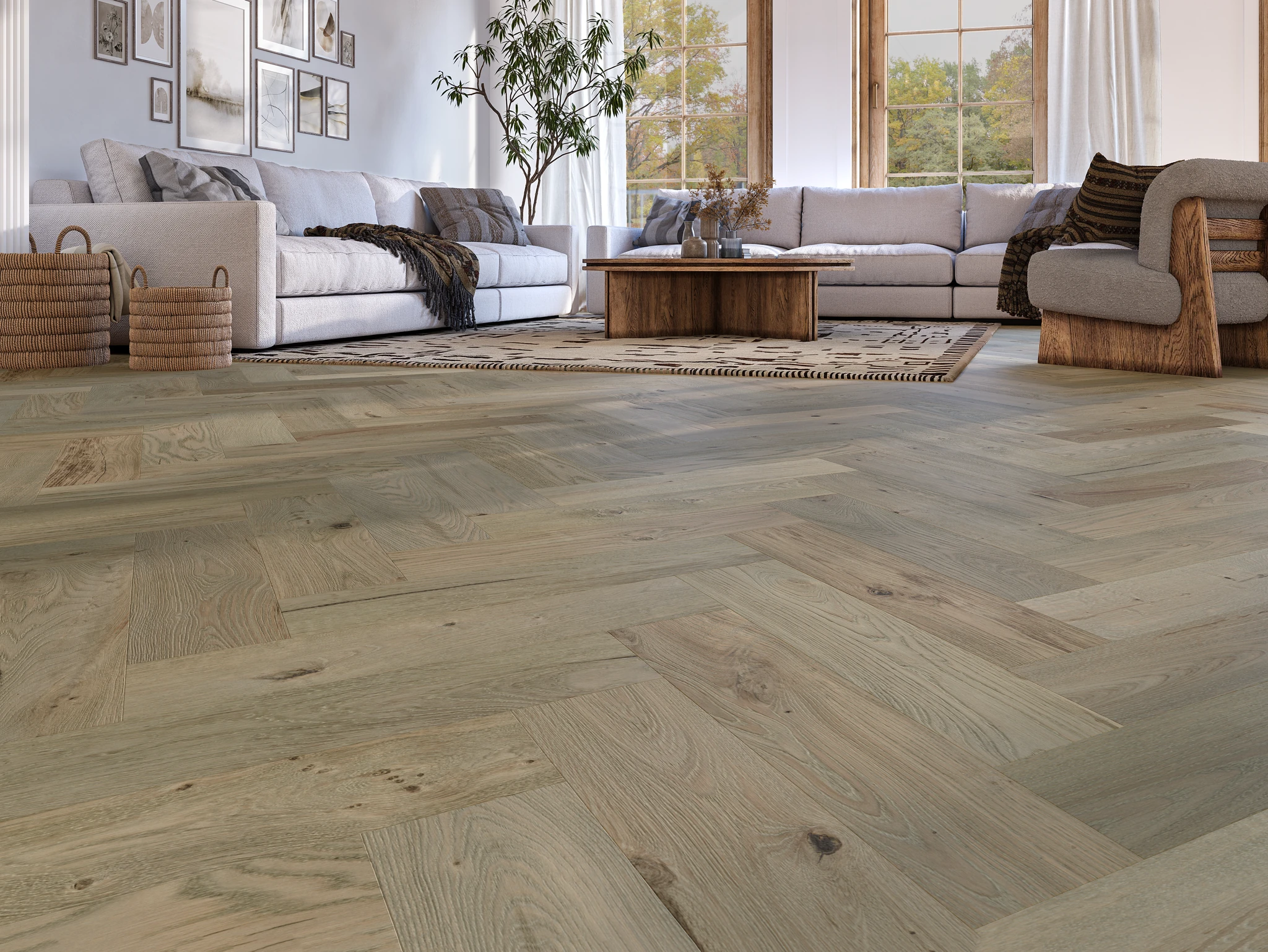 European Santorini Collection Ocean - Herringbone Pattern Wood Floor Flooring visualization by European Company