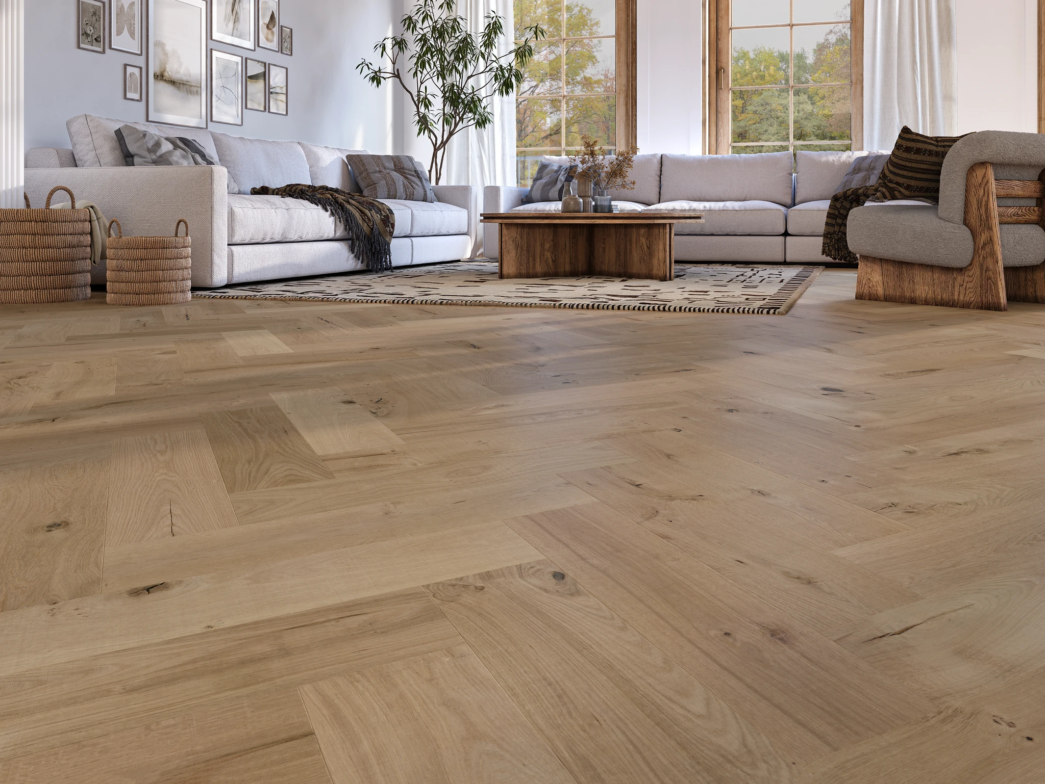 European Unfinished Collection Reclaimed - Herringbone Pattern Flooring visualization by European Company