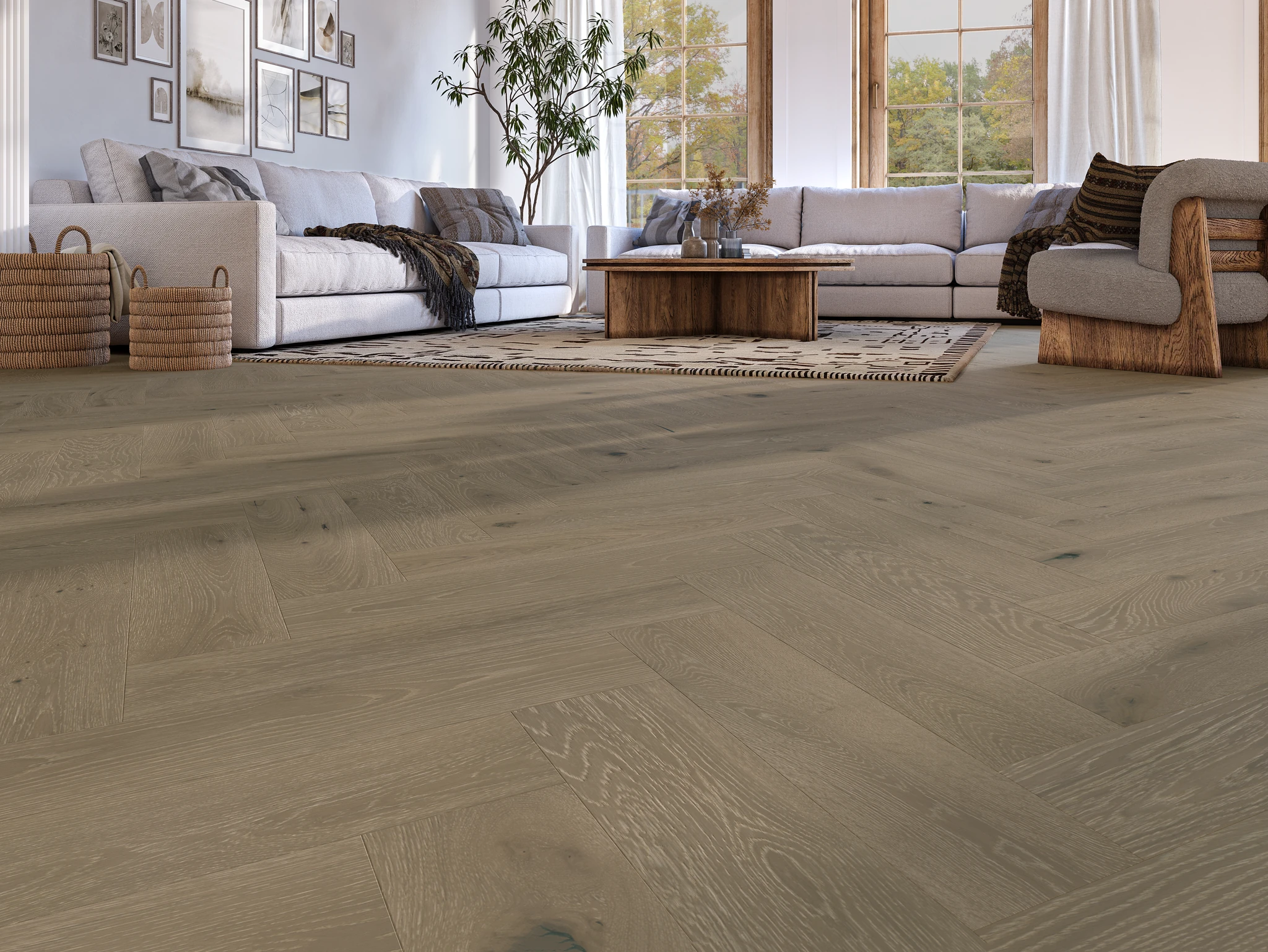 Visualisation de European Wood Collection Cafe - Herringbone Pattern Revêtement de sol par European Company