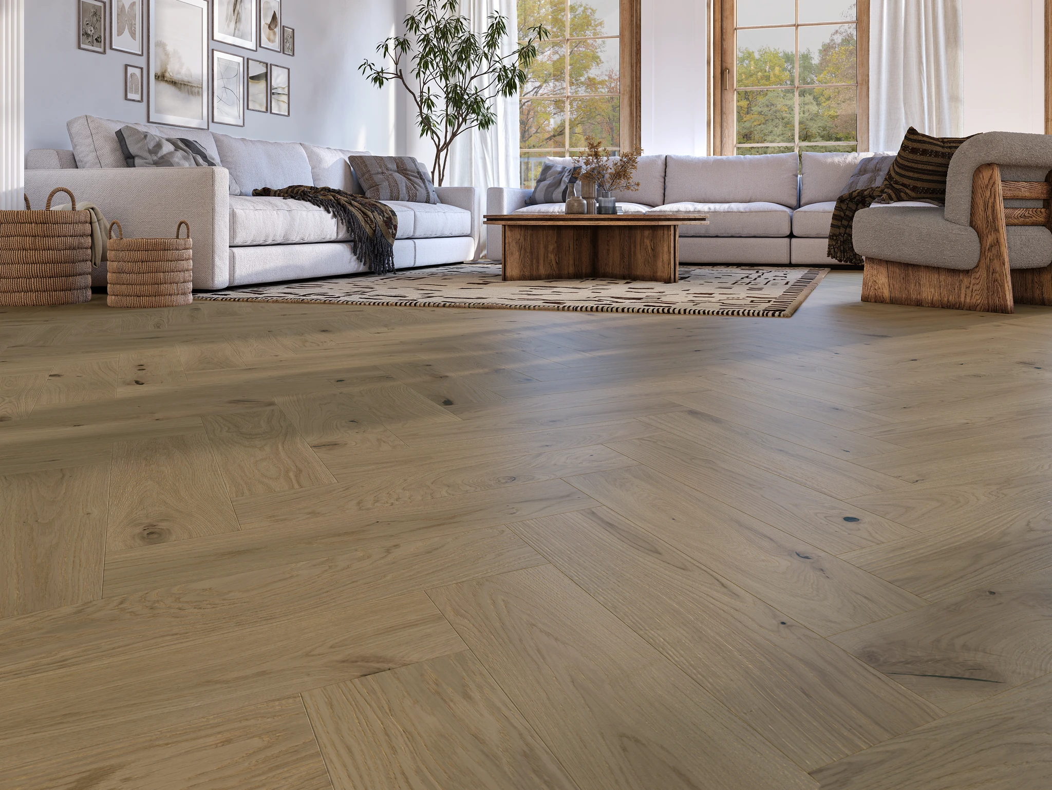 European Wood Collection Lumiere - Herringbone Pattern Wood Floor Flooring visualization by European Company