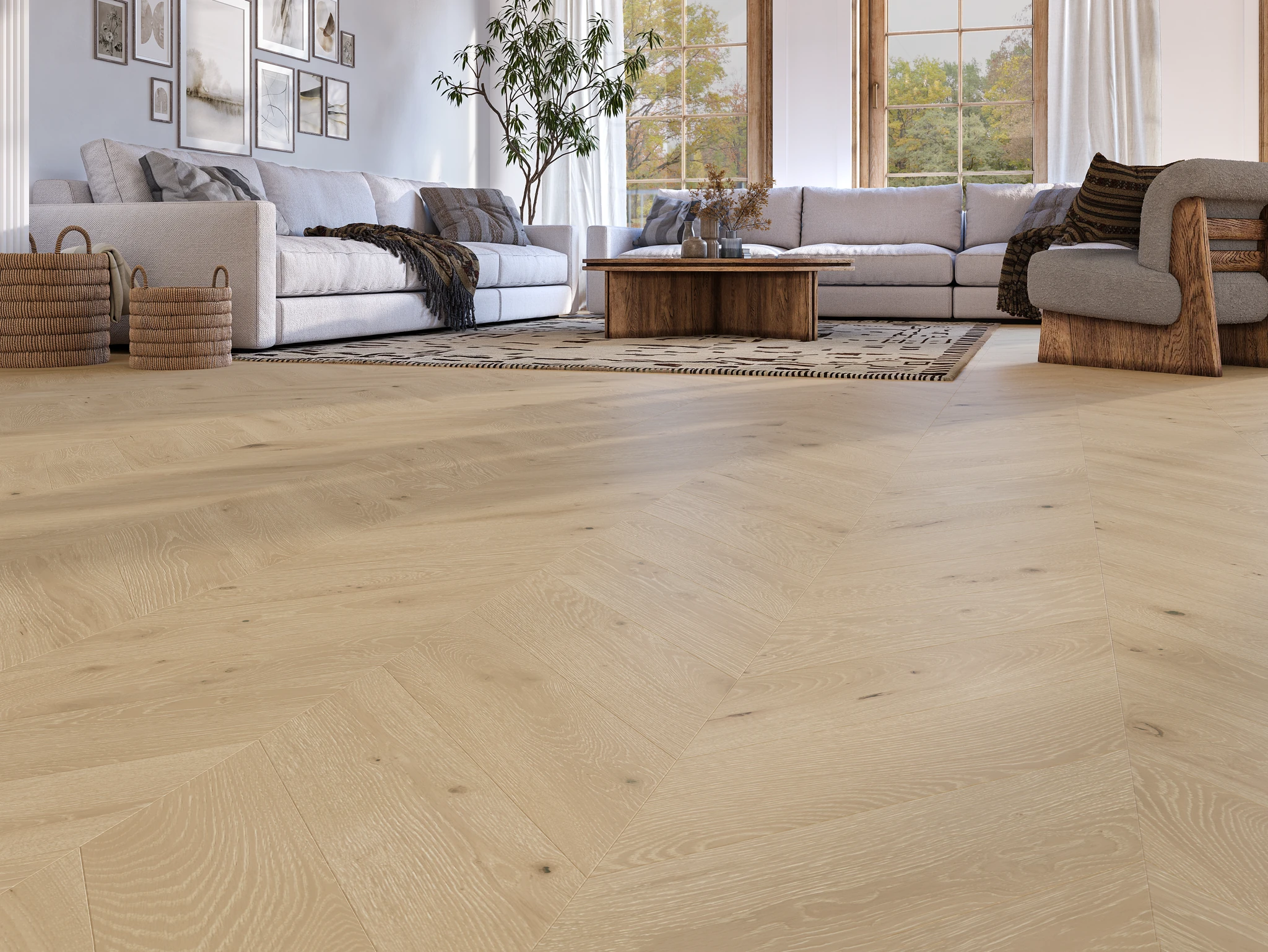 Visualisation de European Wood Collection Natural - Chevron pattern Revêtement de sol par European Company