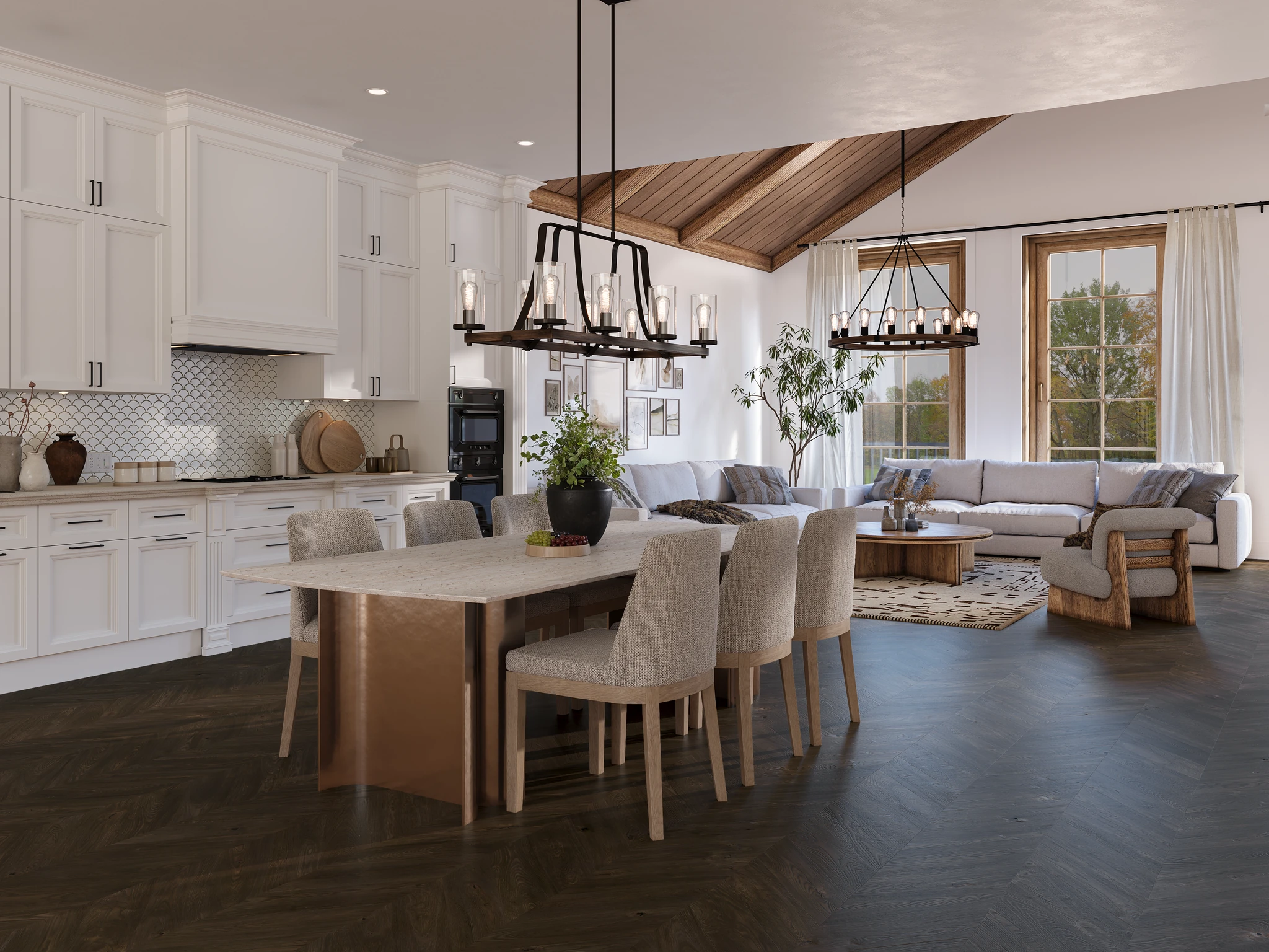European Santorini Collection Lune - Chevron Pattern Wood Floor Flooring visualization by European Company