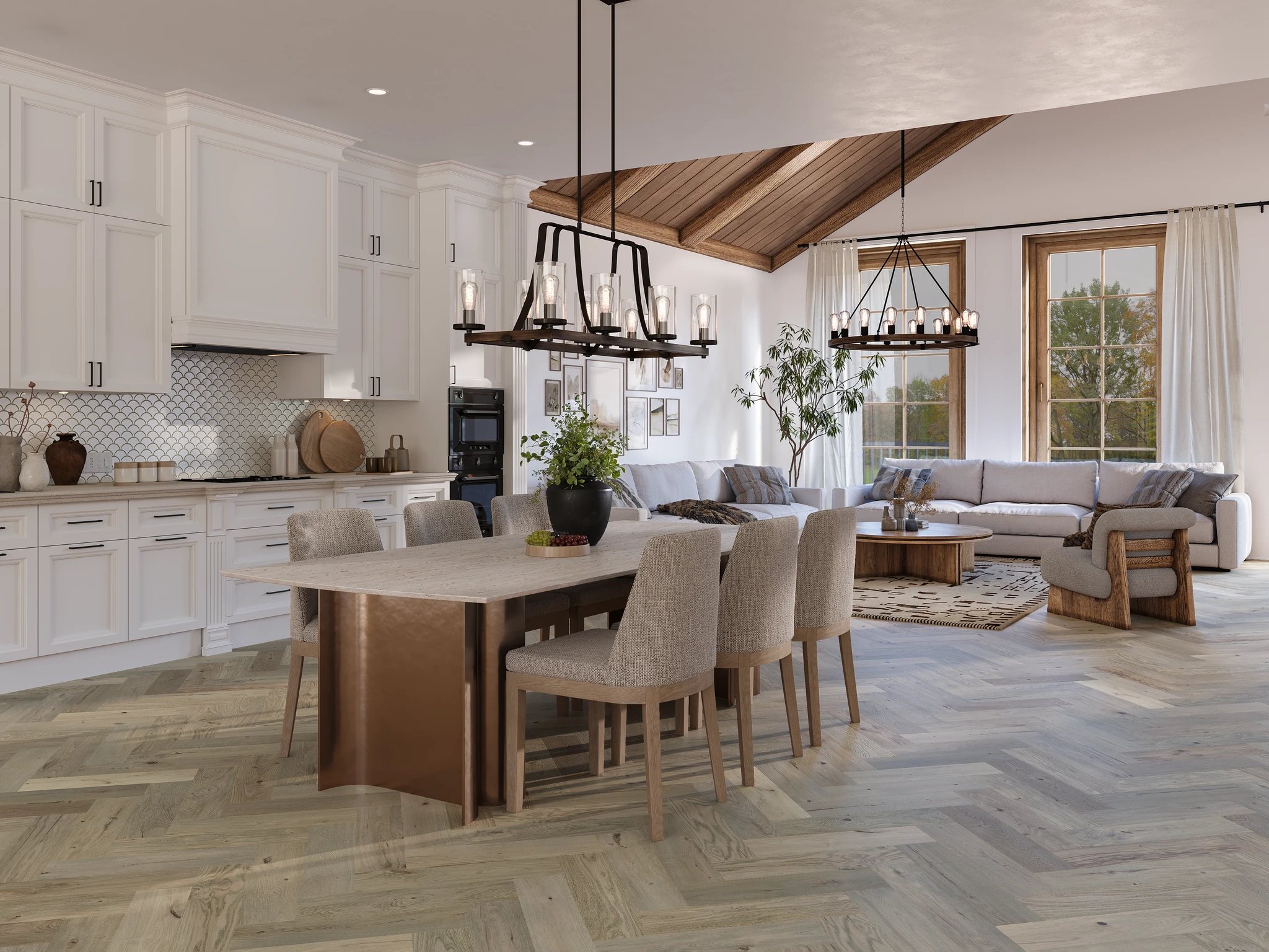 European Santorini Collection Ocean - Herringbone Pattern Wood Floor Flooring visualization by European Company