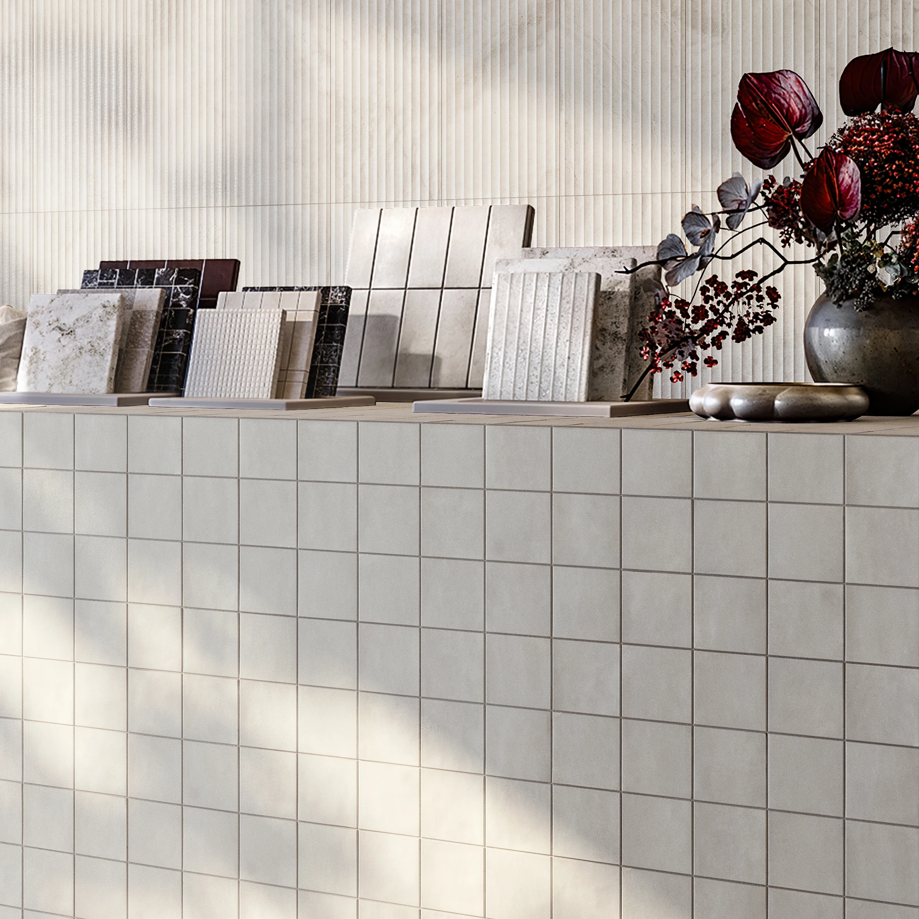 Melange Bianco Ceramic Tile (4x4) Interior Wall Cladding visualization by Arta Ceramic